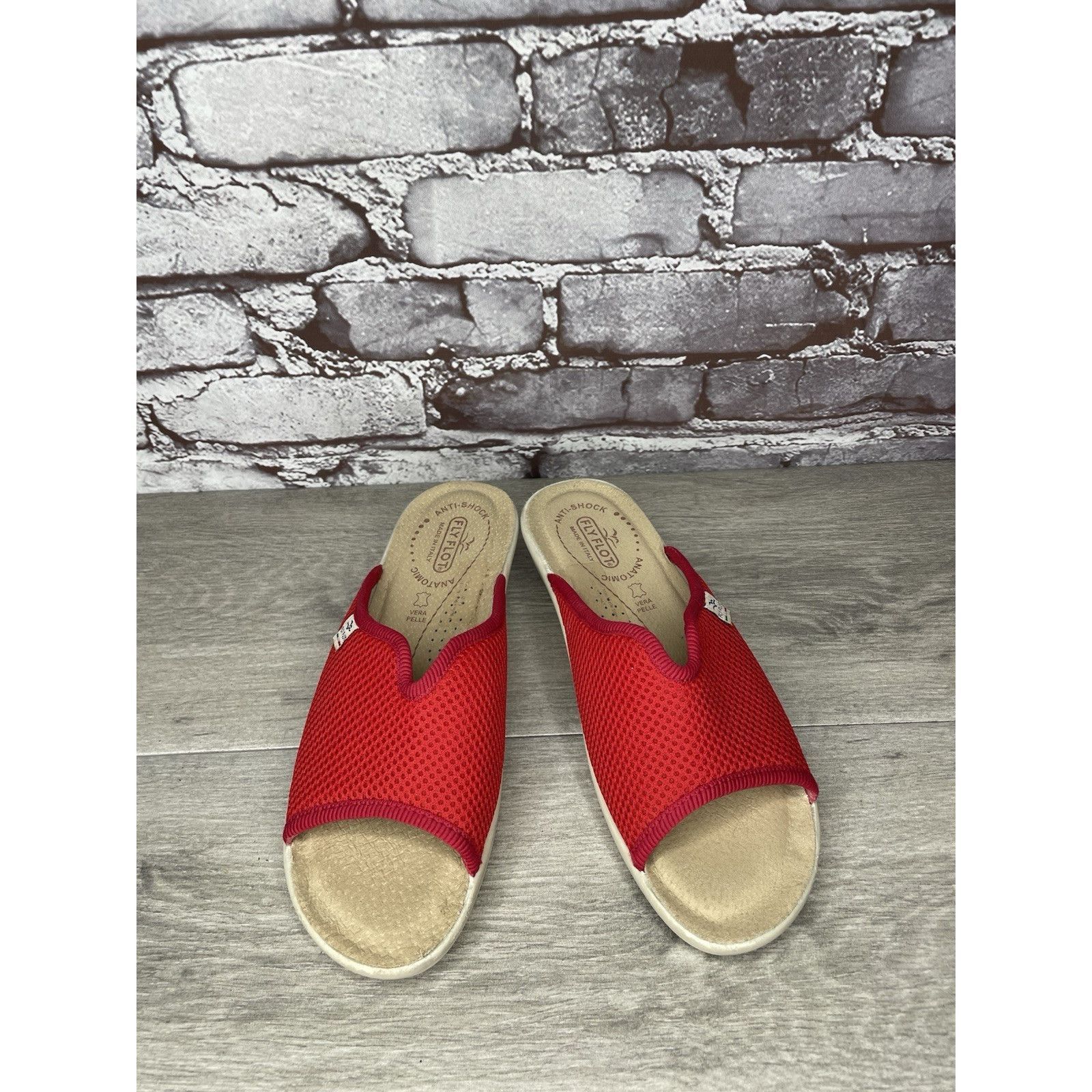 Other Fly Flot Anatomic Red Mesh Slide Wedge Comfort Casual Sandal Size US 6 / IT 36 - 14 Thumbnail