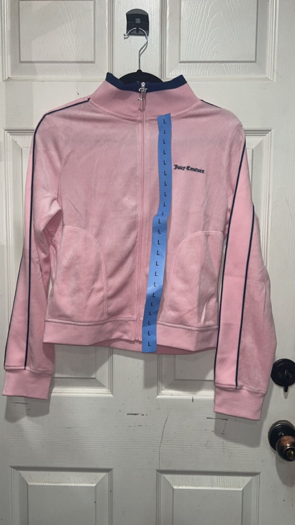 Juicy Couture Women's Juicy Couture Pink Velour Track Jacket L Size L / US 10 / IT 46 - 1 Thumbnail