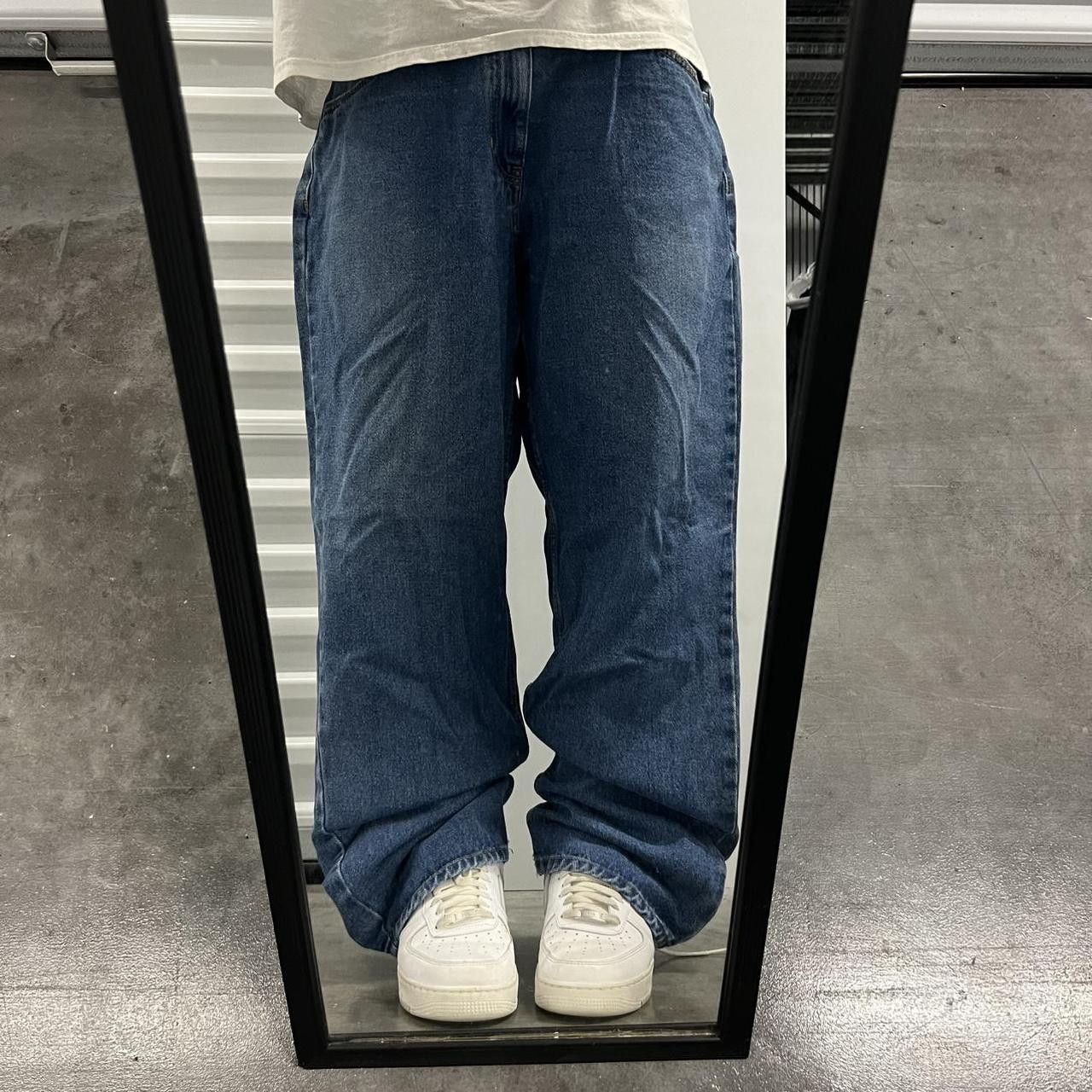 Japanese Brand × Vintage Vintage Y2K Super Baggy Wideleg Medium Wash Denim Jeans! Size US 38 / EU 54 - 1 Thumbnail