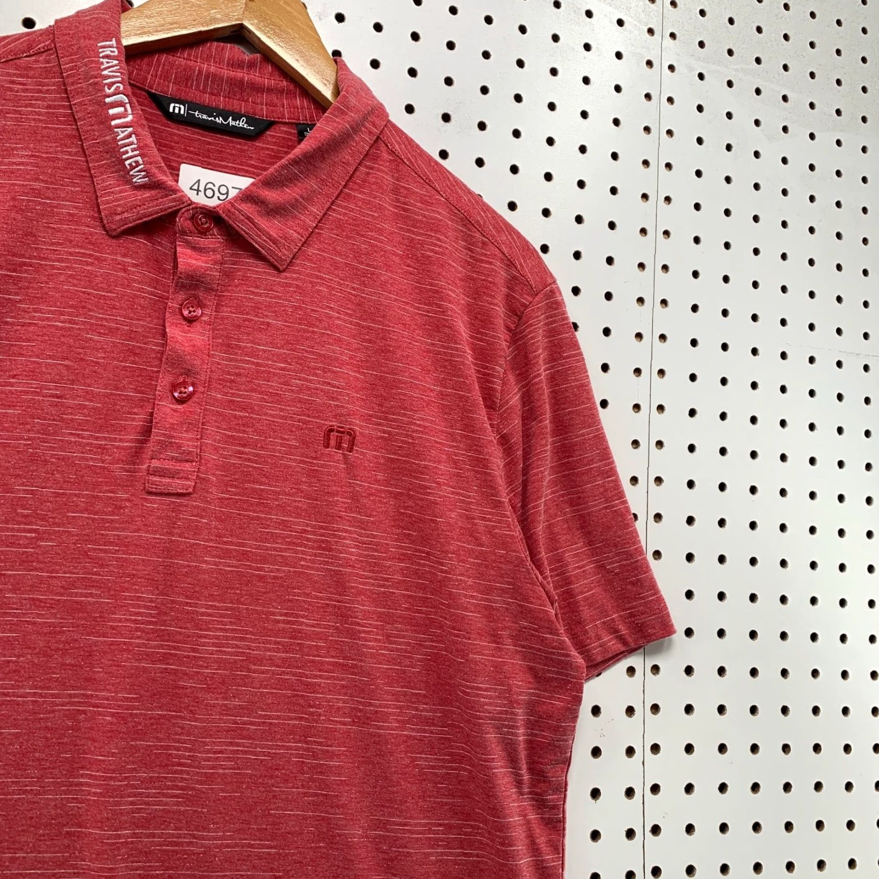 TravisMathew Travis Mathew Tour Polo Shirt Mens Large Red Embroidered Collar Short Sleeve Shirt Size US L / EU 52-54 / 3 - 7 Thumbnail