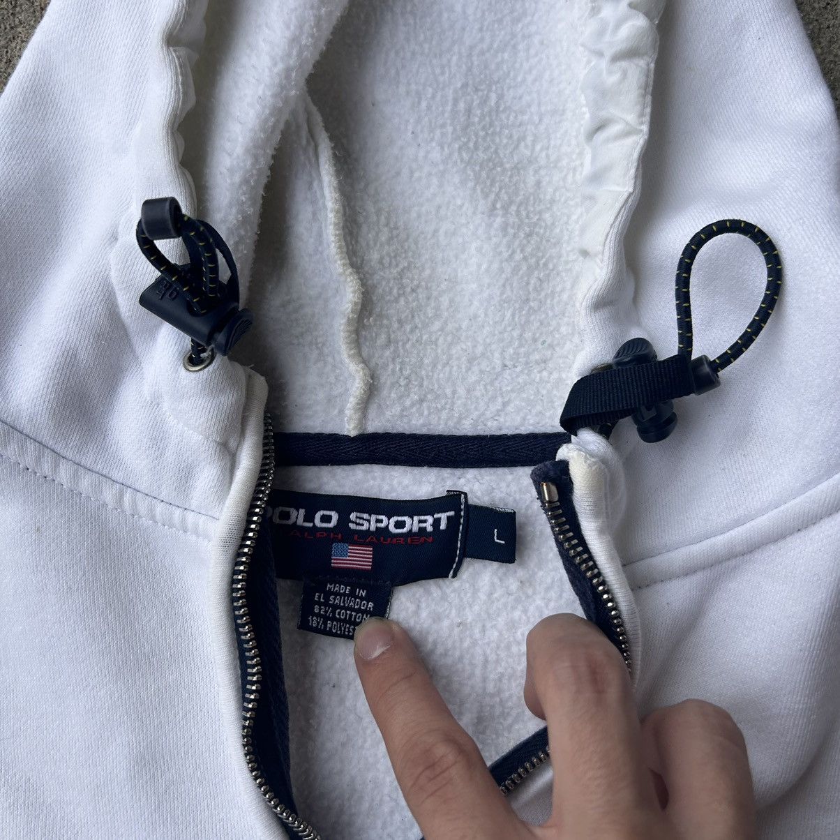 トップス 90s Polo Sports Ralph Lauren zip hoodie Vtg Y2K 90s Polo Sport Ralph Lauren White Zip Up Hoodie Sz L USA