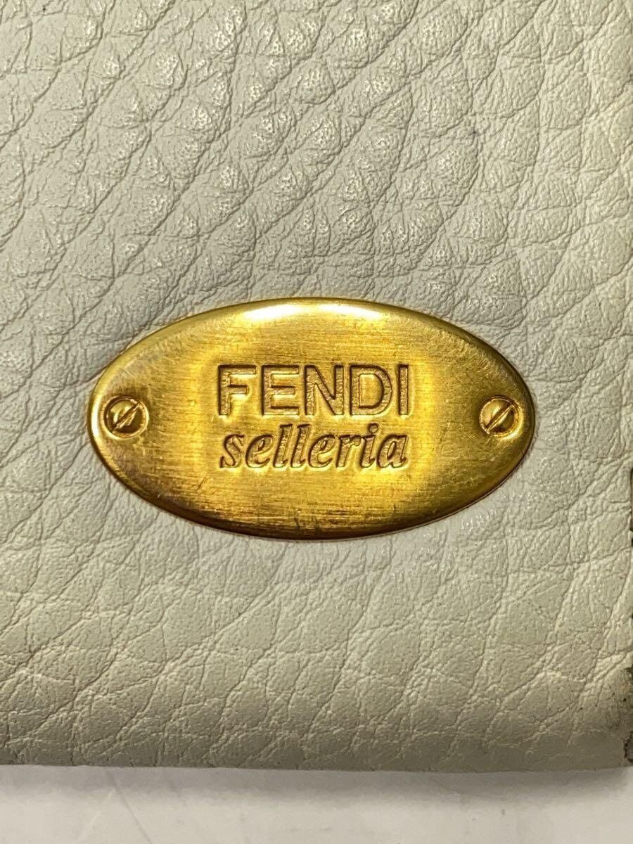 Fendi Fendi Leather Round Zipper Long Wallet White Size ONE SIZE - 3 Thumbnail