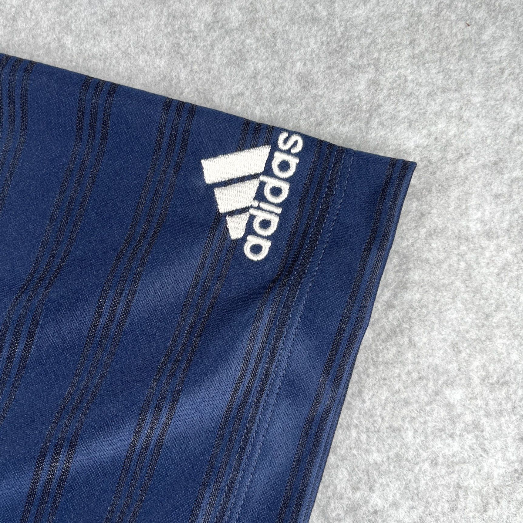 Adidas Adidas NBA Embroidered Logo Polo Shirt Mens XL Navy Black Striped Lightweight Size US XL / EU 56 / 4 - 3 Thumbnail