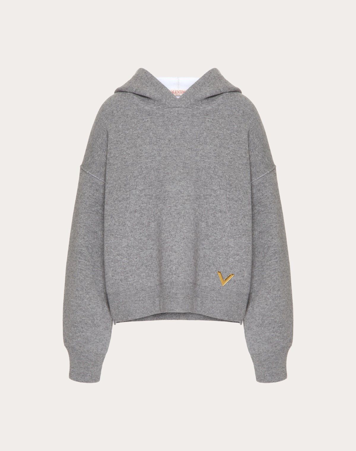 Valentino o1s1wg110525 Wool And Stretched Viscose Jumper in Grey Size L / US 10 / IT 46 - 1 Thumbnail