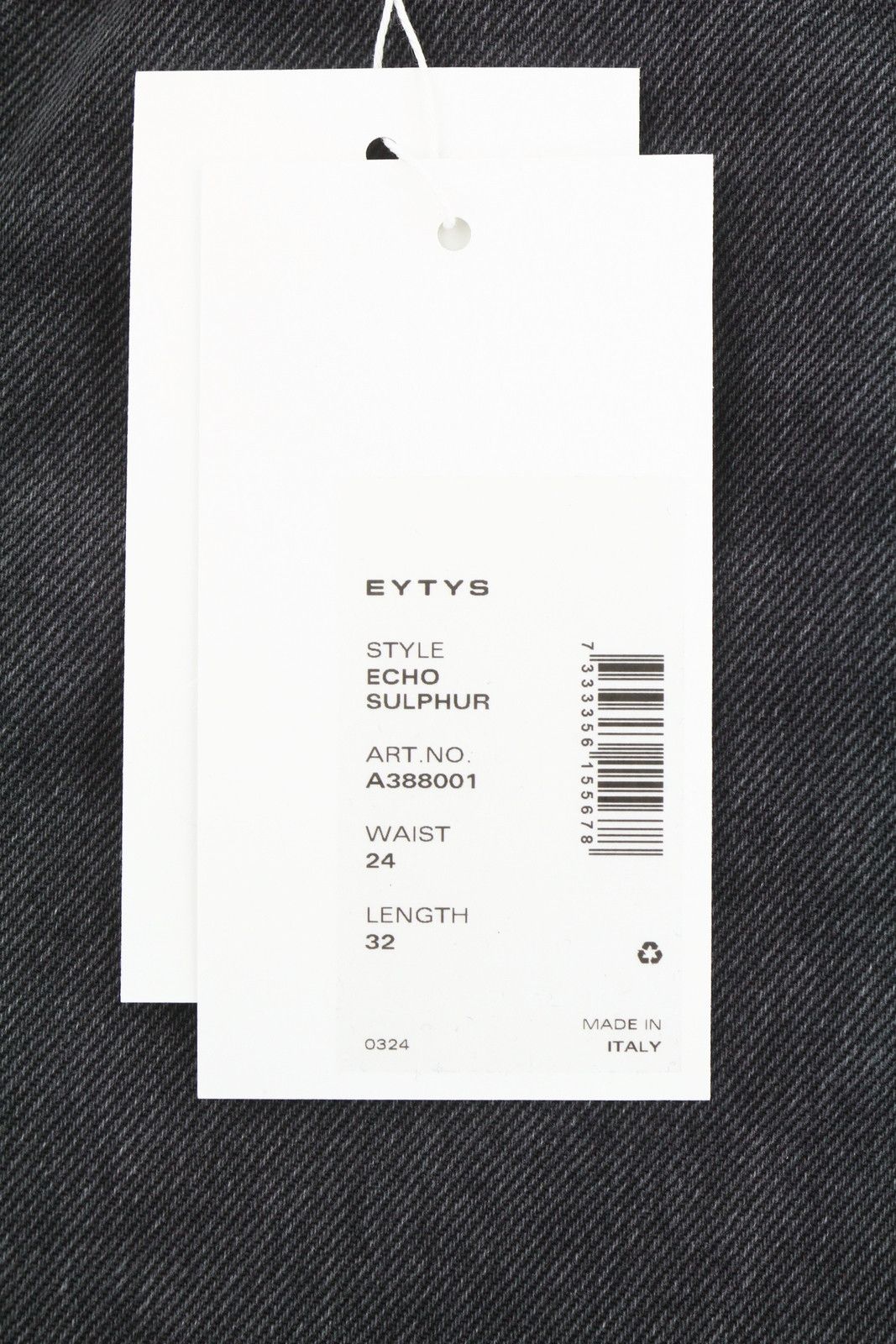 Eytys ECHO SULPHUR ULTRA BAGGY W24/L32 Black Faded RRP370 89318 Size 24" / US 00 / IT 34 - 9 Thumbnail