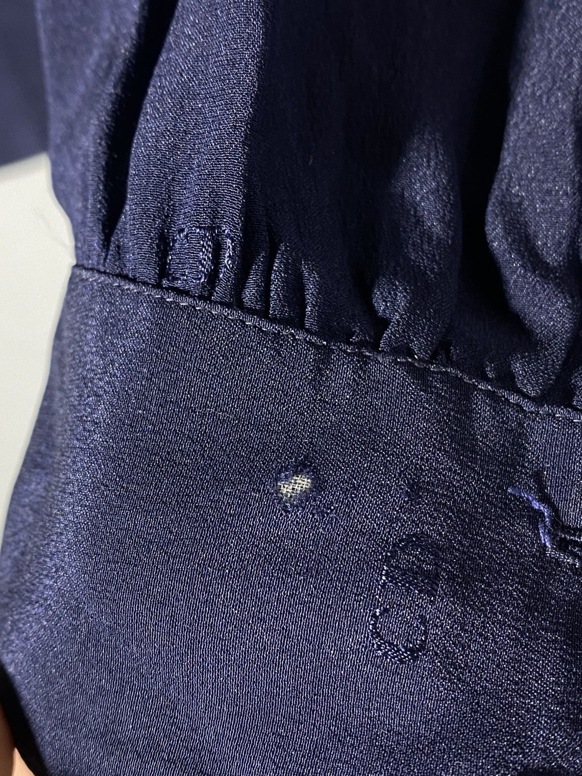 Christian Dior Monsieur Vintage 90s Christian Dior CD Monogram Silk Shirt Navy Blue Size US S / EU 44-46 / 1 - 17 Thumbnail