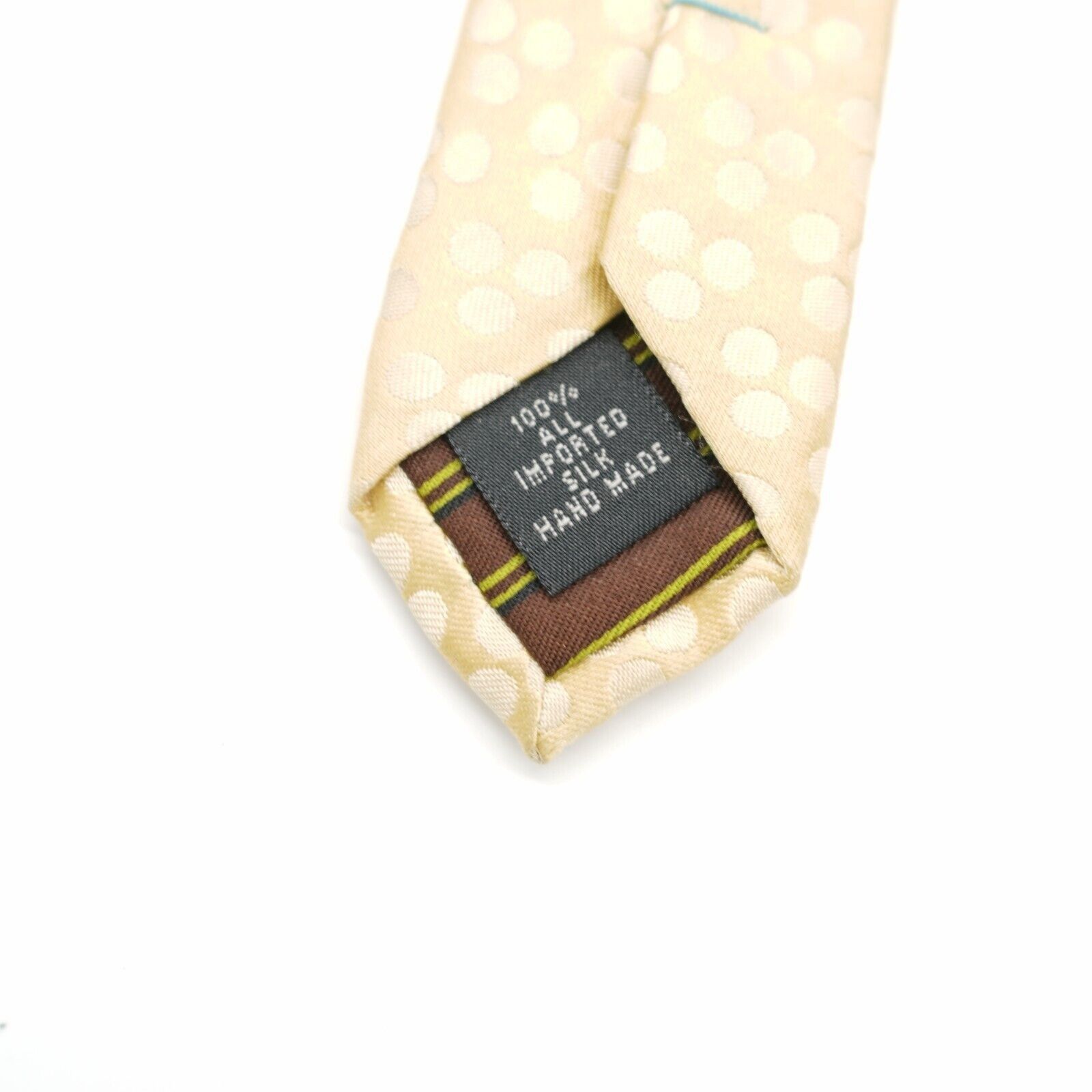 BCBGeneration BCBG Attitude Yellow Polka Dot Woven Silk Tie Size ONE SIZE - 4 Thumbnail