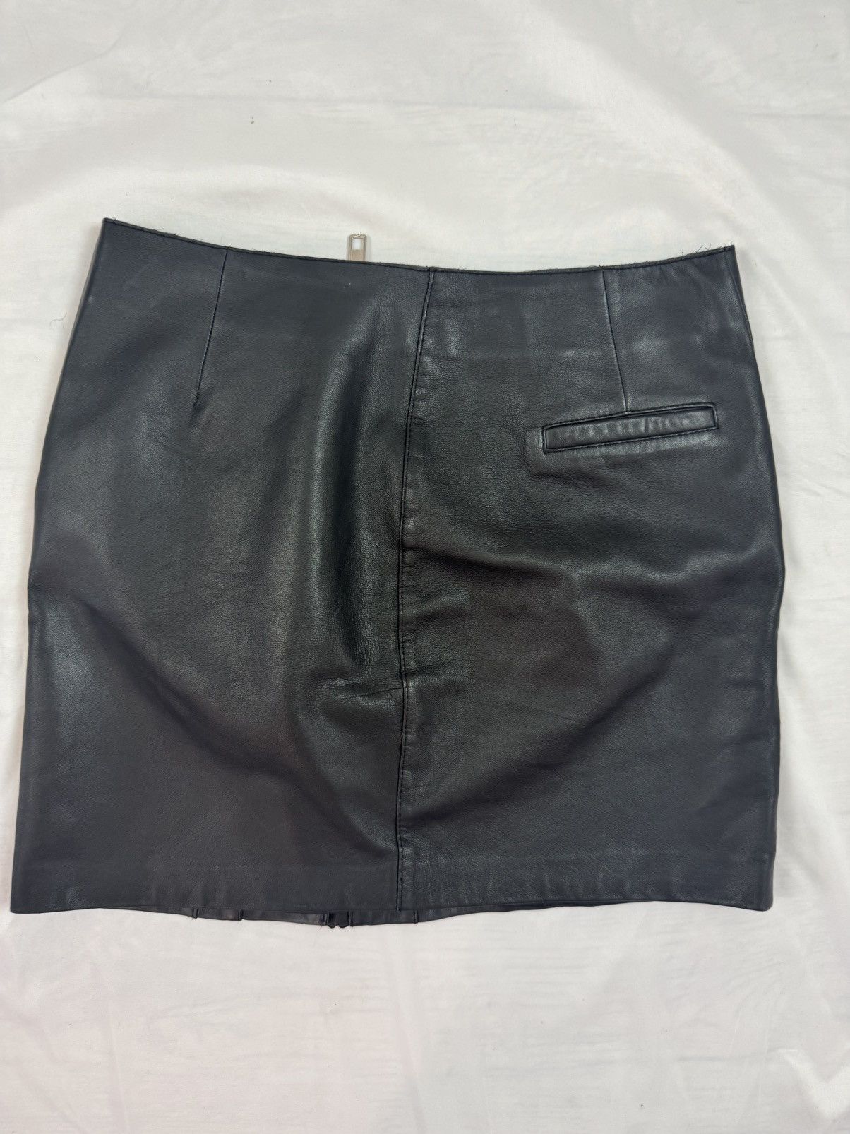 Maje 100% Lamb Leather Mini Skirt with pockets Size 25" / US 0 / IT 36 - 4 Thumbnail