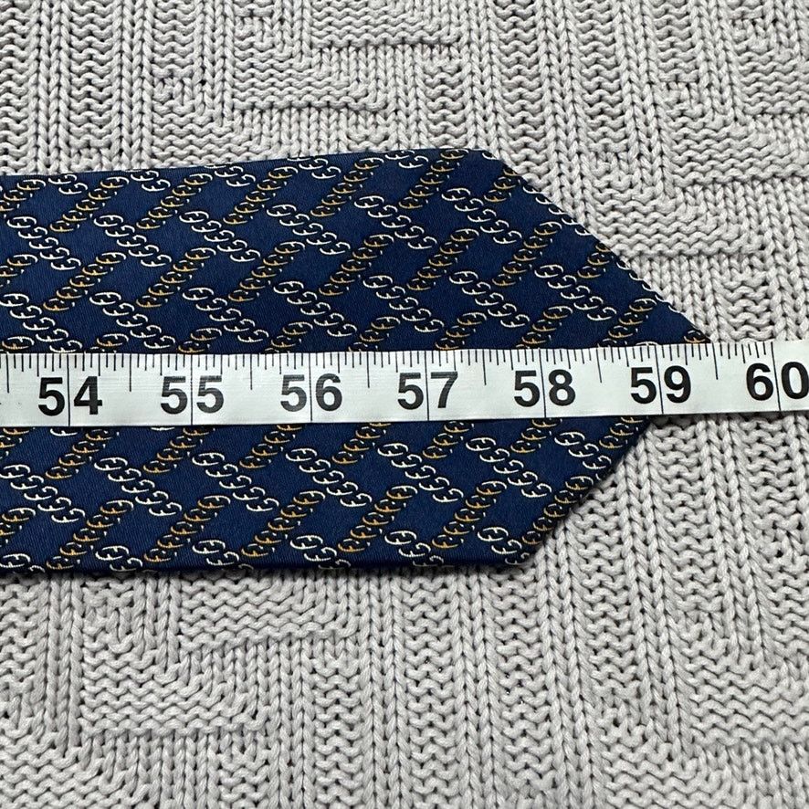 Fendi Vintage Fendi navy blue chain plaid Italian silk tie Size ONE SIZE - 5 Thumbnail