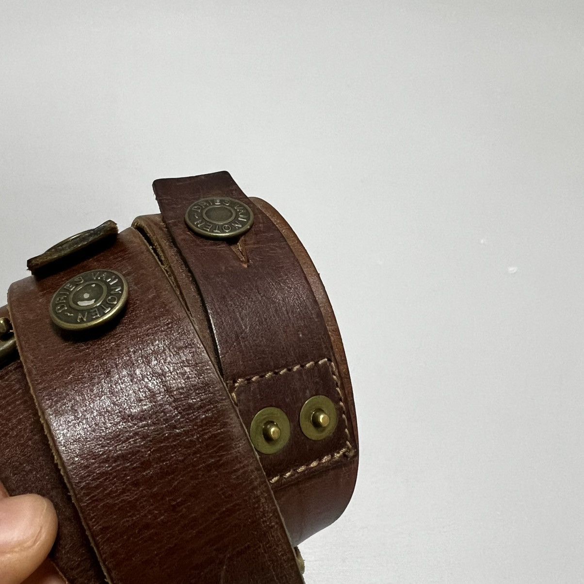 Dries Van Noten Dries Van Noten Leather Belt adorned with buttons Size 32 - 14 Thumbnail