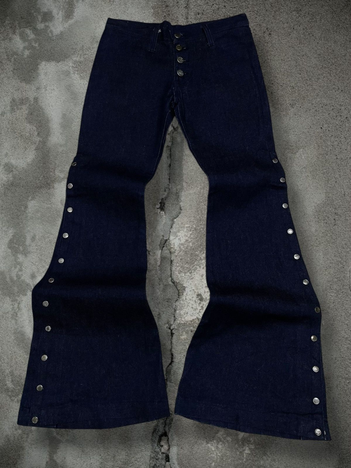 Tornado Mart Vintage Rare 1990s Japan Designer Egoist Big Flared Denim Size US 28 / EU 44 - 1 Thumbnail