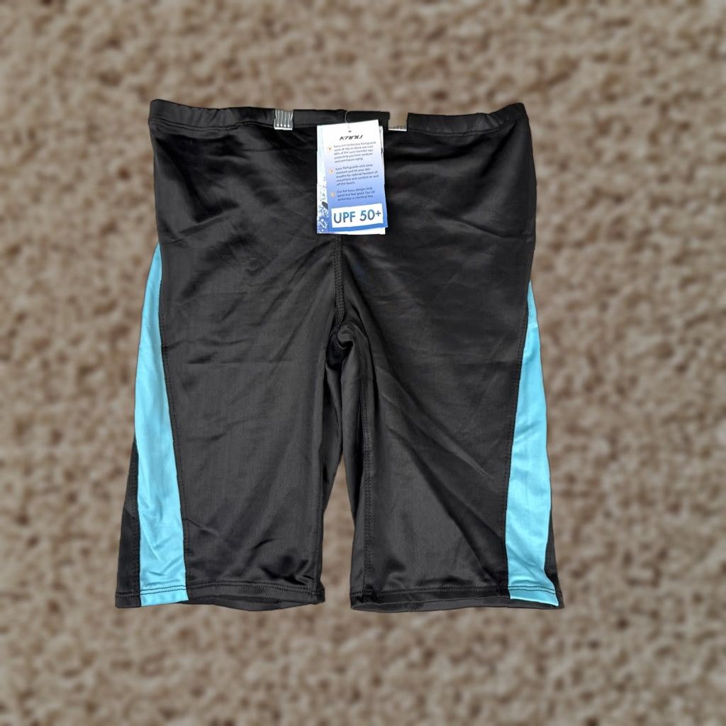 Kanu Surf Jammers Shorts Mens 34 Black Blue UPF 50+ Swim Jammer Swimwear NEW