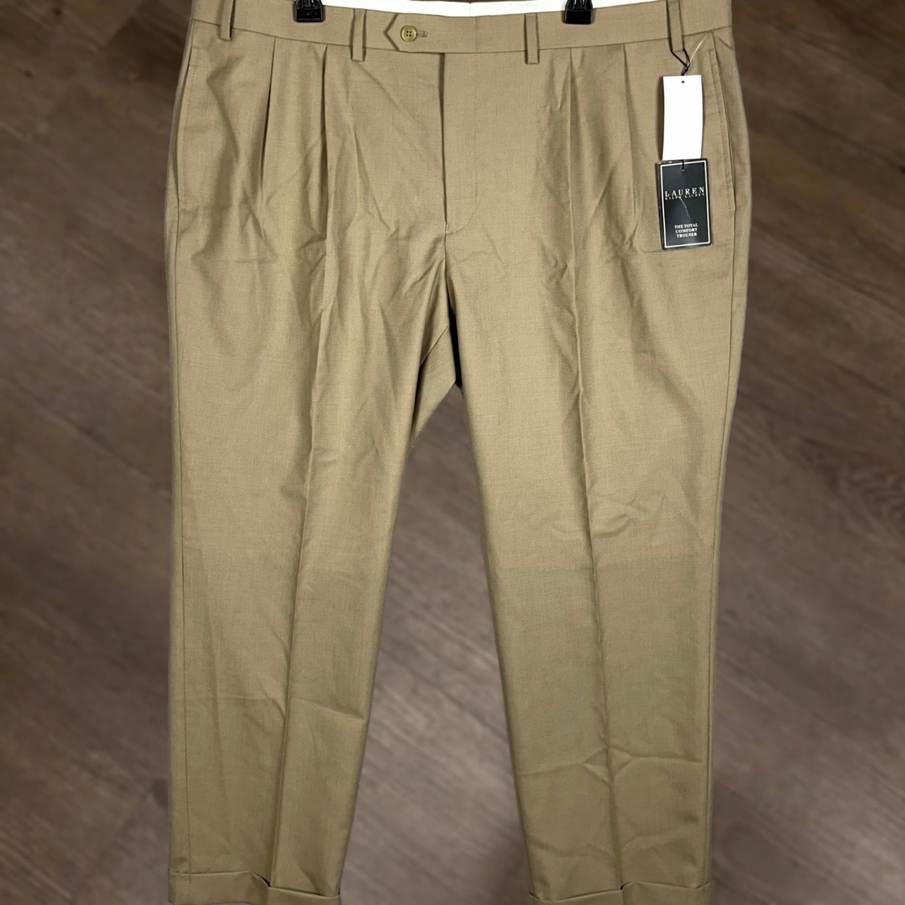 Ralph Lauren Lauren Ralph Lauren Total Comfort Pants Wool 42x30 Tan Dress Pants Pleated Classic Mens Business Formal Wardrobe Bottoms Size US 42 / EU 58 - 1 Thumbnail