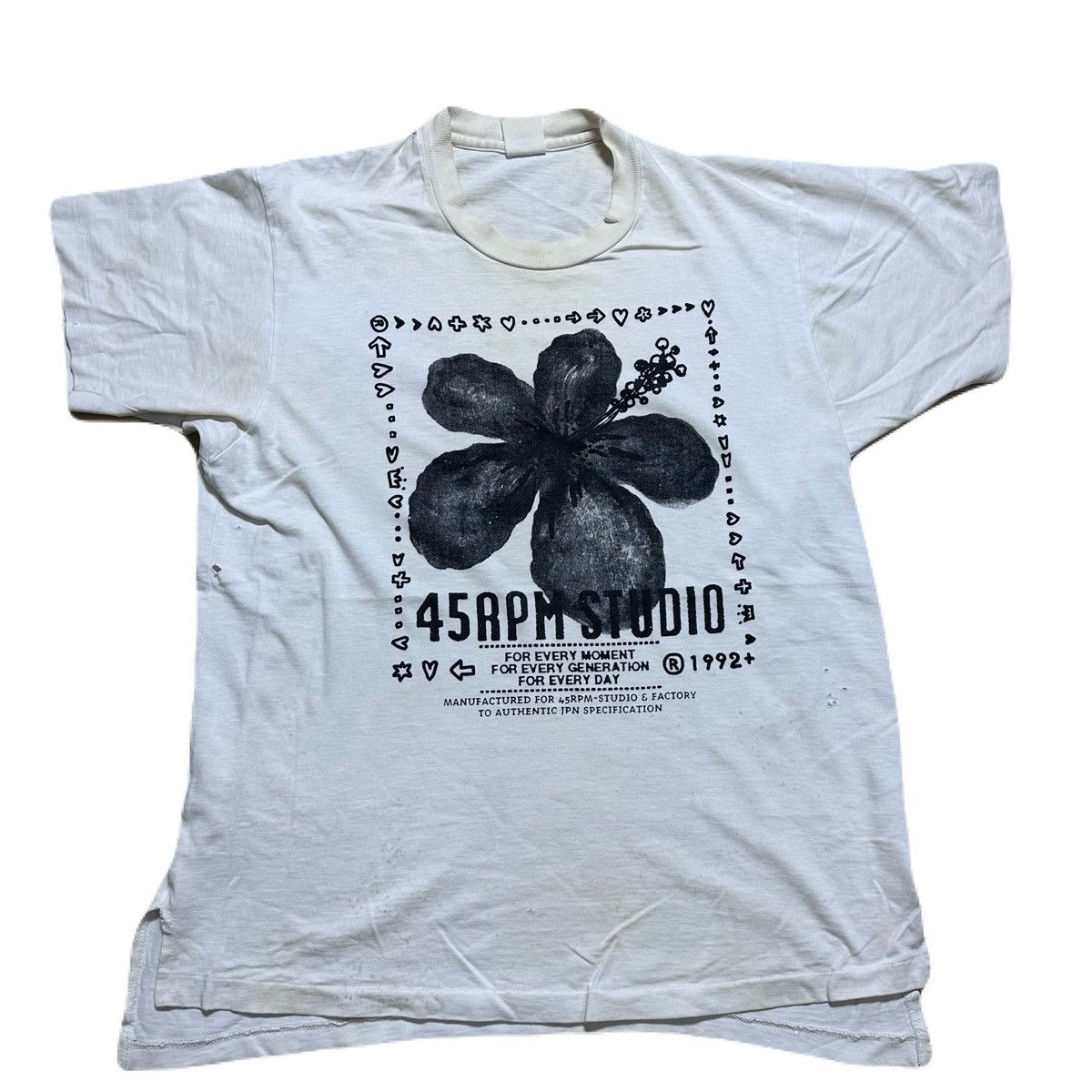 45rpm Vintage 45RPM Studio 1992 Hibiscus Flower Tee Japan Made Size US L / EU 52-54 / 3 - 1 Thumbnail