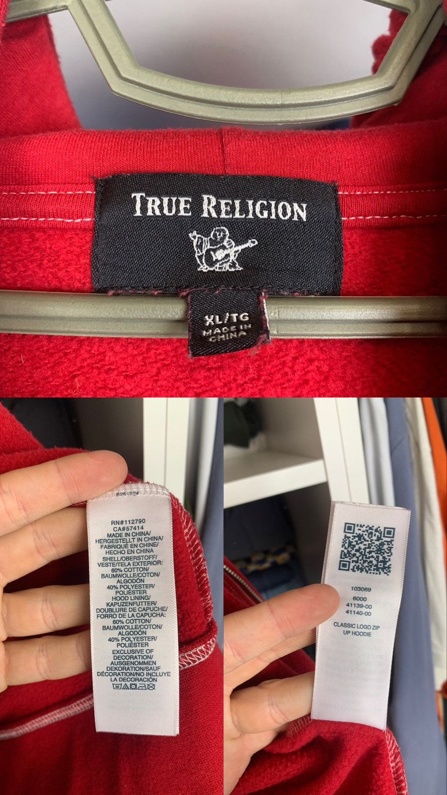 True Religion Y2K True Religion Big Logo Zip-Up Hoodie Size US XL / EU 56 / 4 - 18 Thumbnail