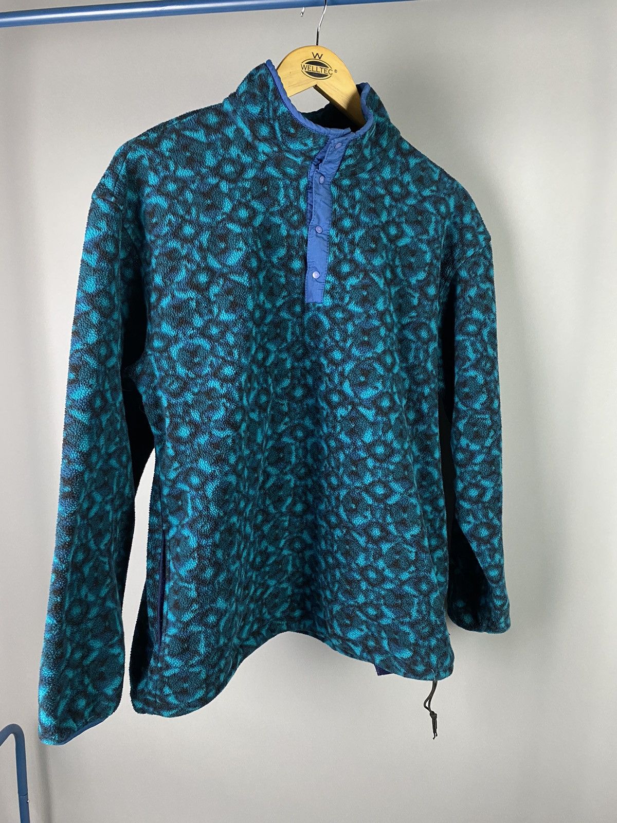 Japanese Brand × Vintage Vintage Blue Patterned Fleece Pullover Size US M / EU 48-50 / 2 - 3 Thumbnail