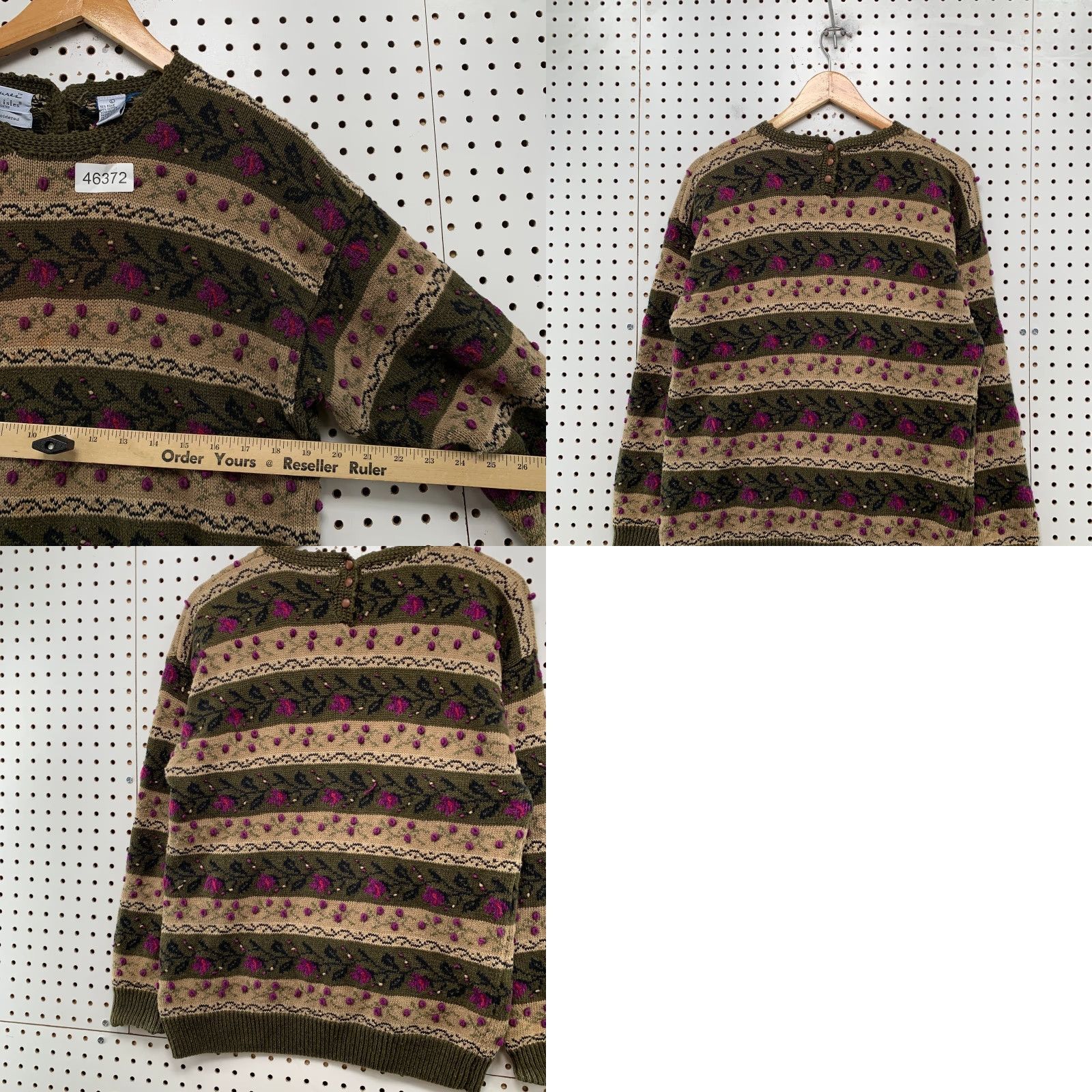 Vintage VINTAGE Signature Northern Isle Hand Embroidered Sweater Womens L Floral Ramie Grandma Size L / US 10 / IT 46 - 9 Thumbnail