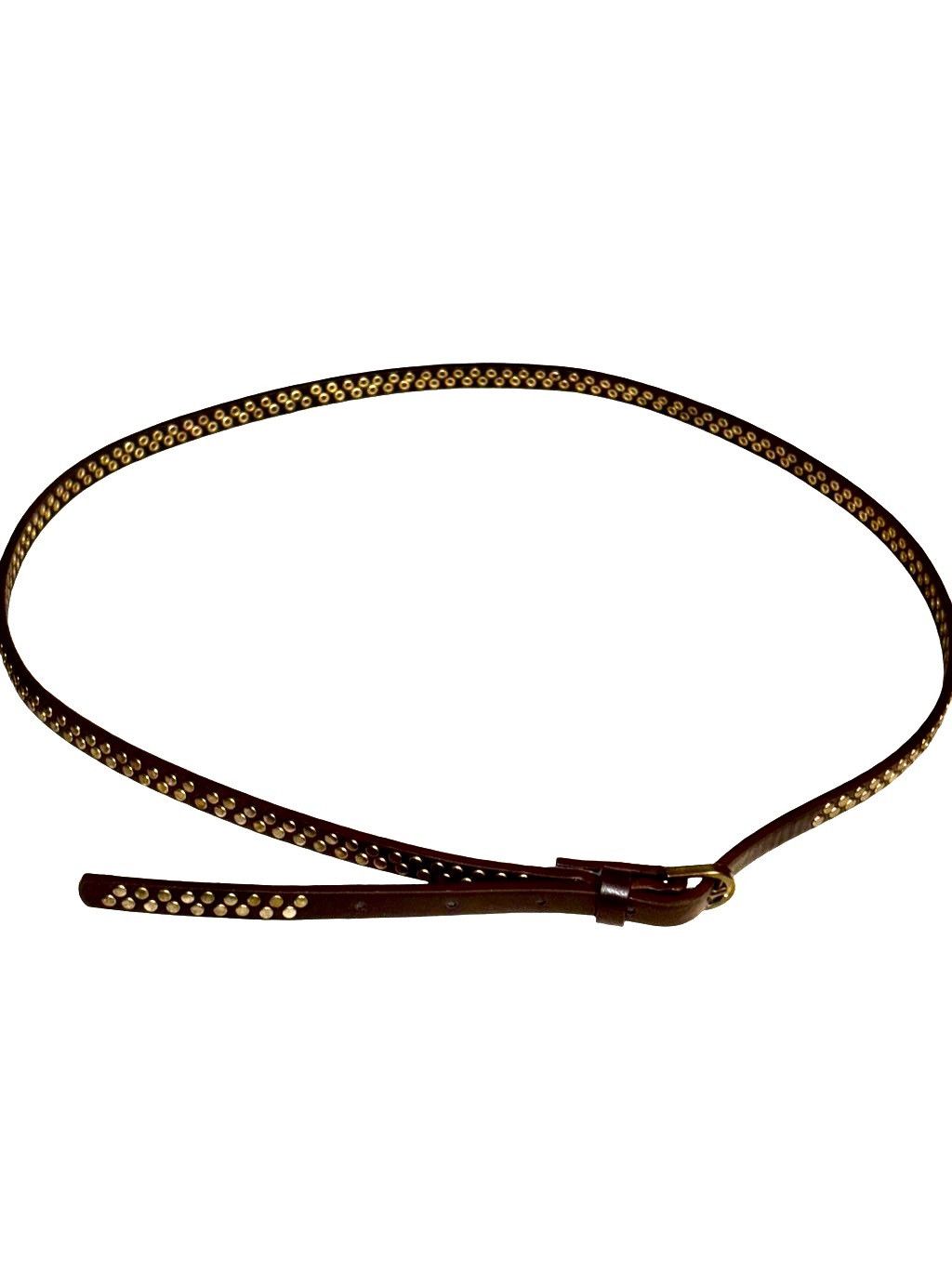 Vintage Vintage 70’s Ultra Skinny Waxed Leather Belt Size ONE SIZE - 2 Thumbnail