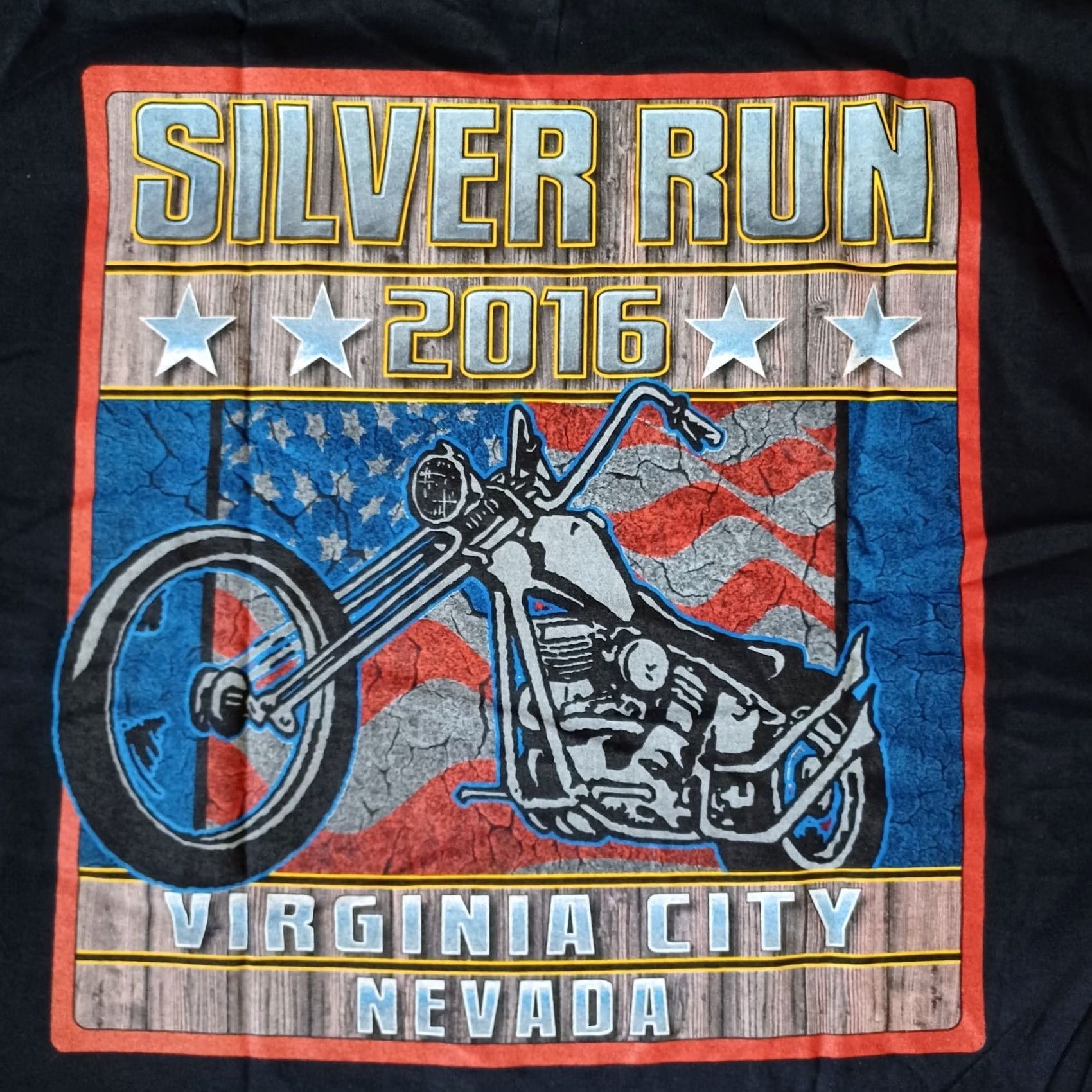 Fruit Of The Loom Virginia City Silver Run T Shirt Mens XL Black Bike Rally Two Sided 2016 Size US XL / EU 56 / 4 - 2 Thumbnail