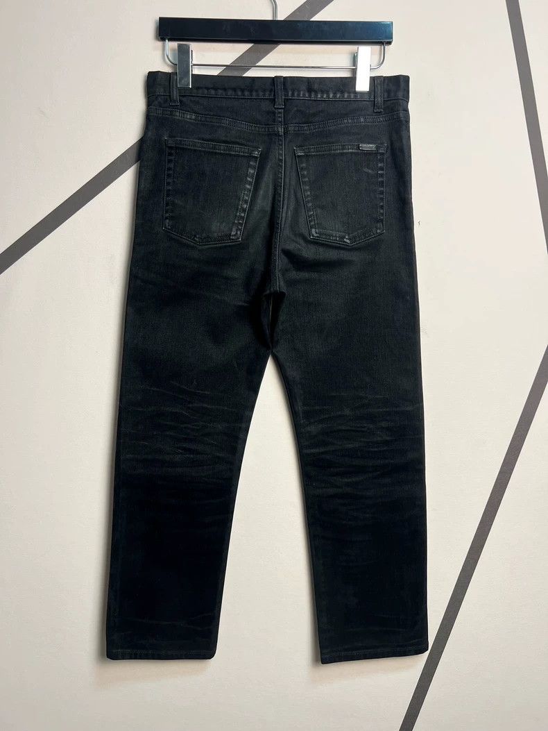 Saint Laurent Paris Saint Laurent Paris Fall/Winter 20 Black Flocked Wax-Brush Size US 29 - 2 Thumbnail
