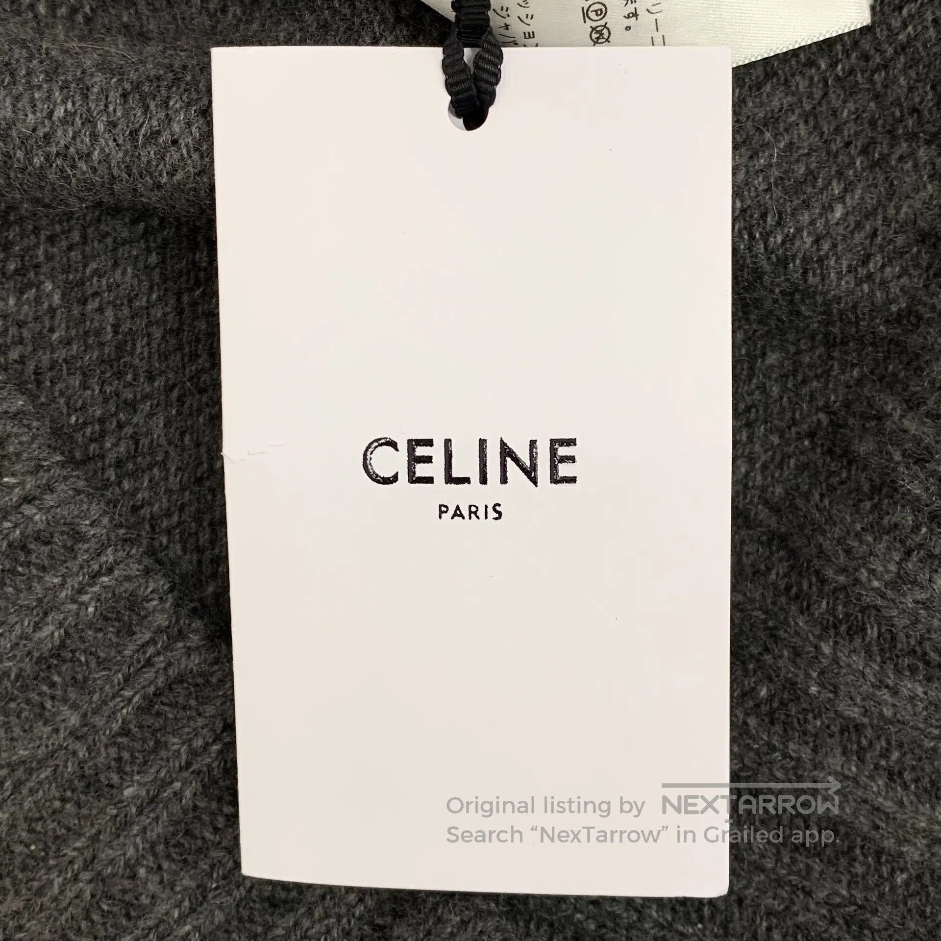 Celine CELINE Dark gray pocket chain design cashmere V-neck long- Size US M / EU 48-50 / 2 - 8 Thumbnail