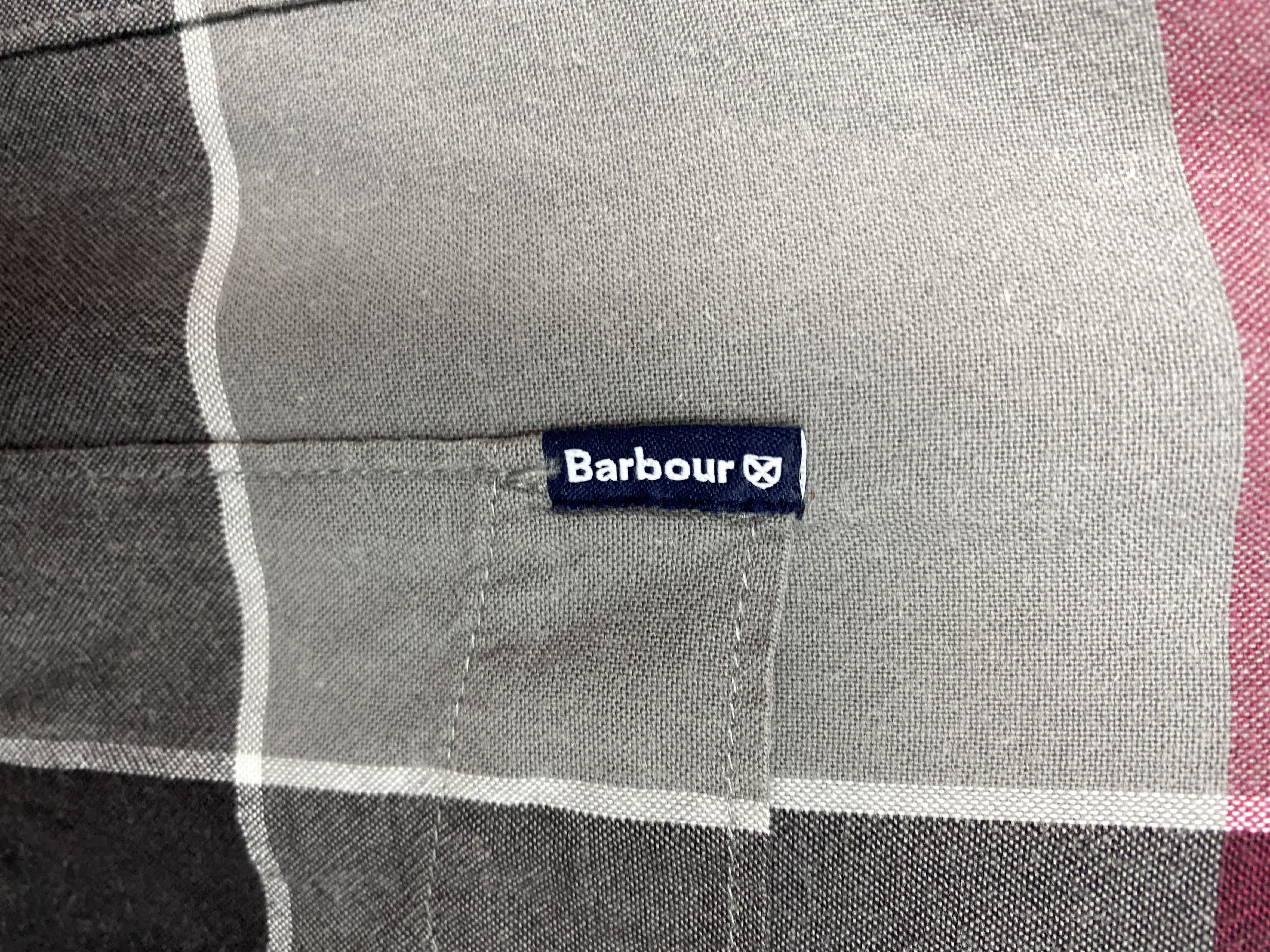 Barbour × Vintage Barbour Tartan Vintage Mens Linen Short Sleeve Shirt Y2K Size US L / EU 52-54 / 3 - 2 Thumbnail
