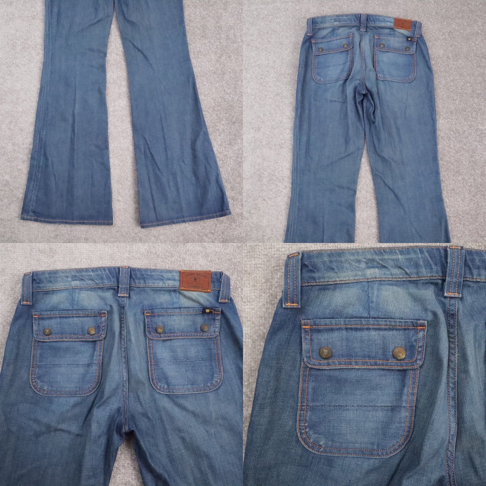 Lucky Brand Women's Lucky Brand Charlie Flare Jeans 8 29 Low Rise Blue Denim Abbey Trouser Size 29" - 9 Thumbnail