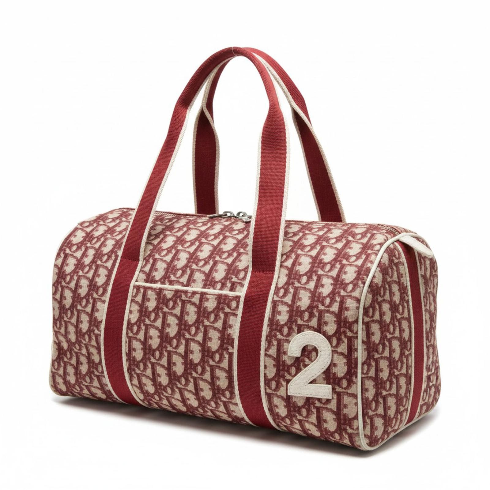 Dior Dior - Vintage Red Monogram Canvas Travel Bag Size ONE SIZE - 1 Thumbnail