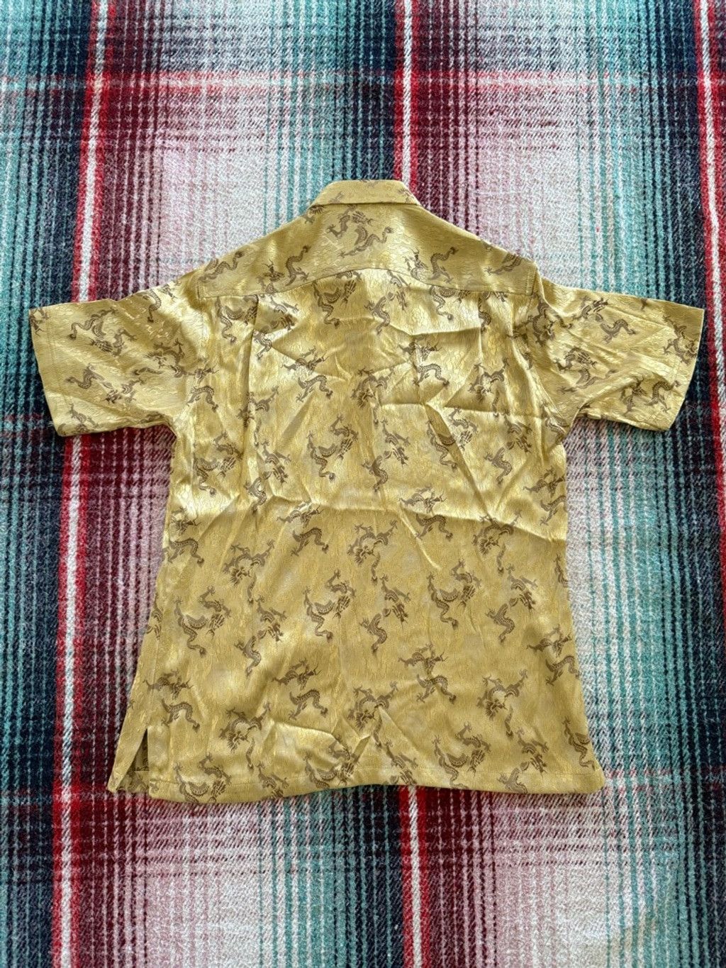 The Unbranded Brand Men's Unbranded Gold Dragon Print Casual Button Down Shirt M Size US M / EU 48-50 / 2 - 3 Thumbnail
