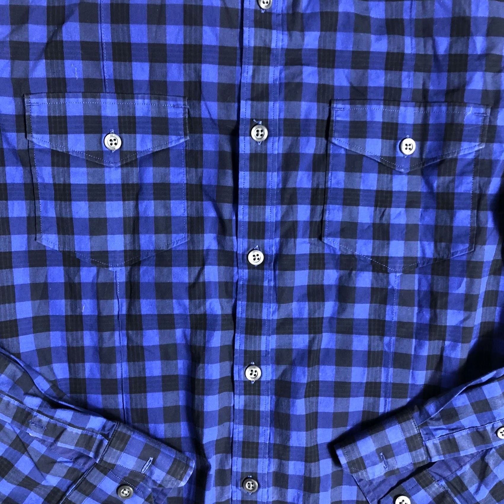 Banana Republic Banana Republic Shirt Men Small Plaid Casual Button-Up Slim Fit Blue Navy I16 Size US S / EU 44-46 / 1 - 3 Thumbnail