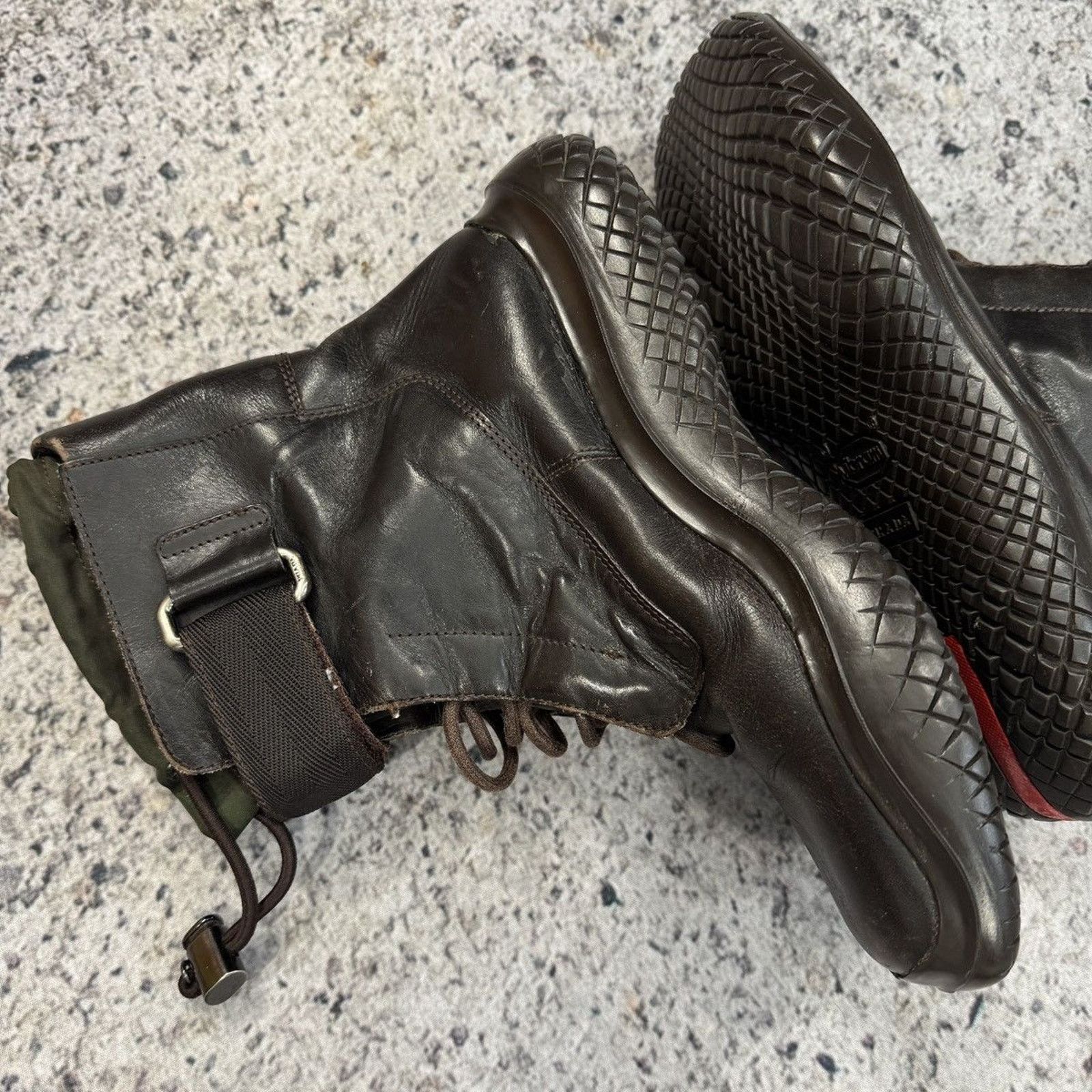 Prada Prada AW99 Archive Square Toe Vibram Combat Boots Size US 7.5 / EU 40-41 - 14 Thumbnail