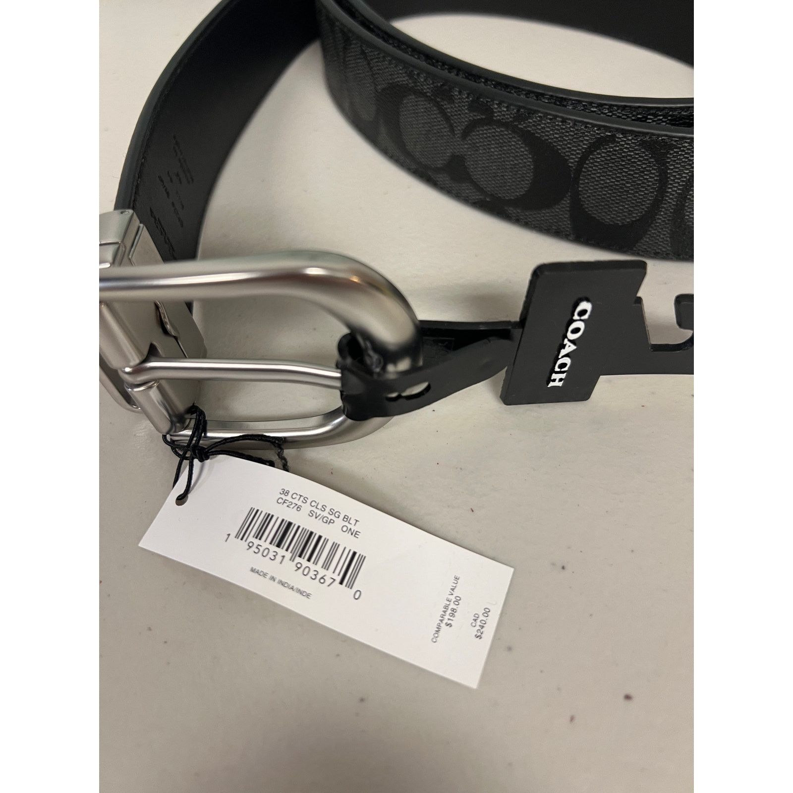 Coach Coach CF276 Classic Buckle Cut To Size Belt 38Mm in Graphite Size ONE SIZE - 7 Thumbnail