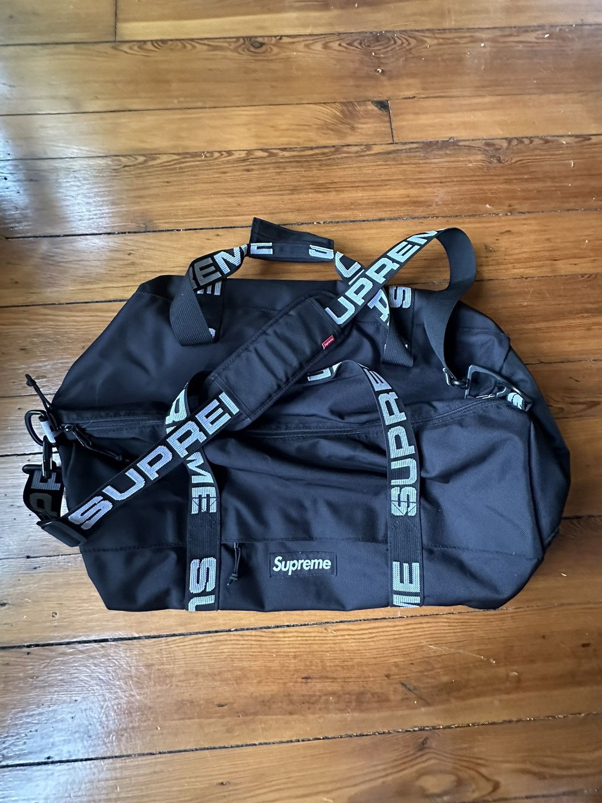 image of Supreme Ss18 Black Duffle Bag, Men's