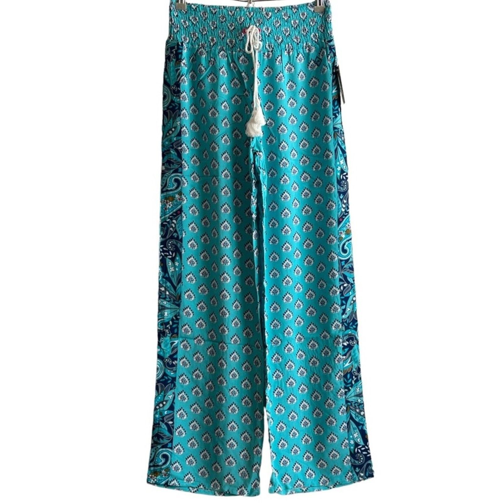 Vera Bradley Vera Bradley Blue Posies Medallions Palazzo Pant, XL Size 34" / US 12 / IT 48 - 7 Thumbnail