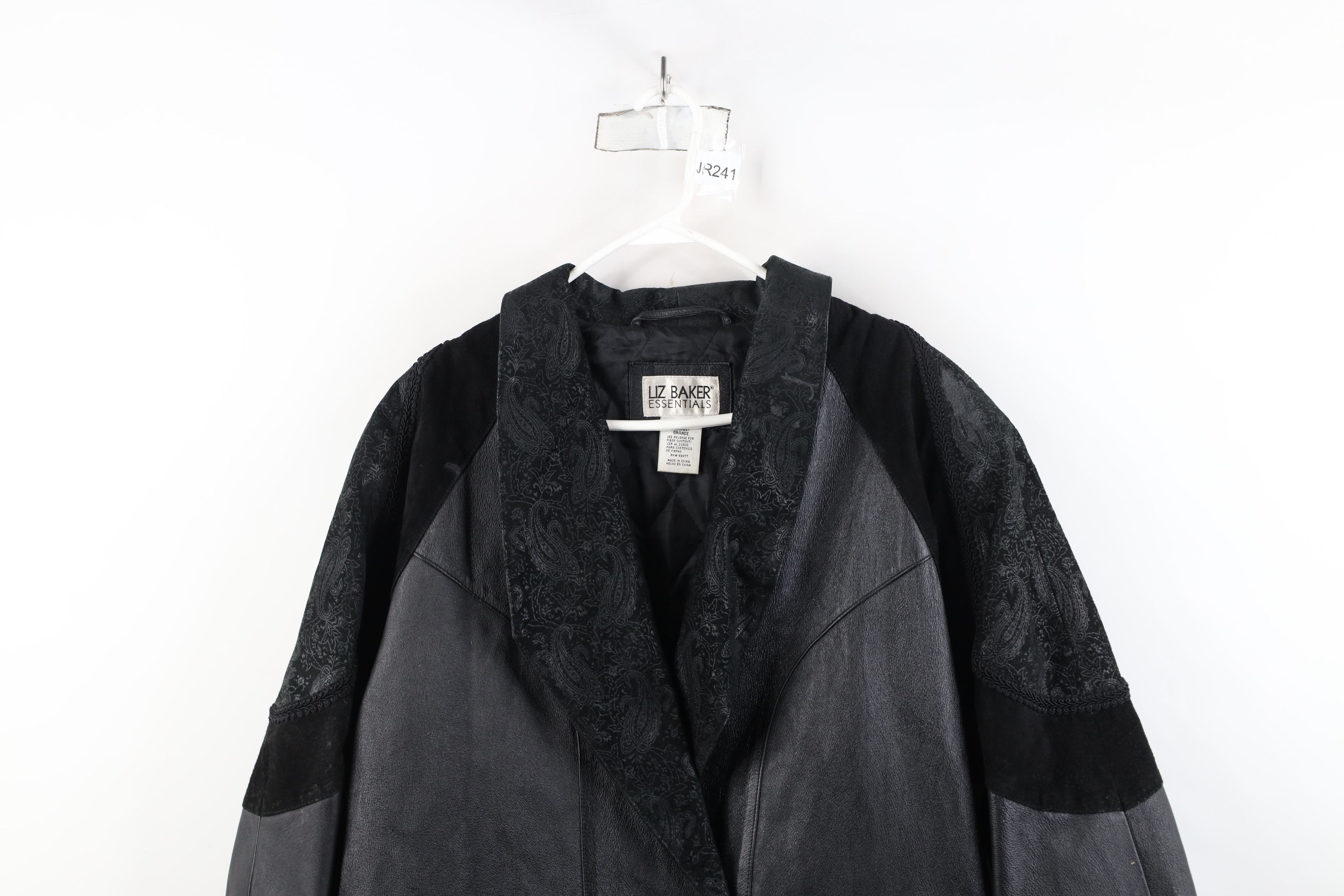 Vintage Vintage 90s Streetwear Gothic Paisley Leather Coat Jacket Size L / US 10 / IT 46 - 2 Thumbnail