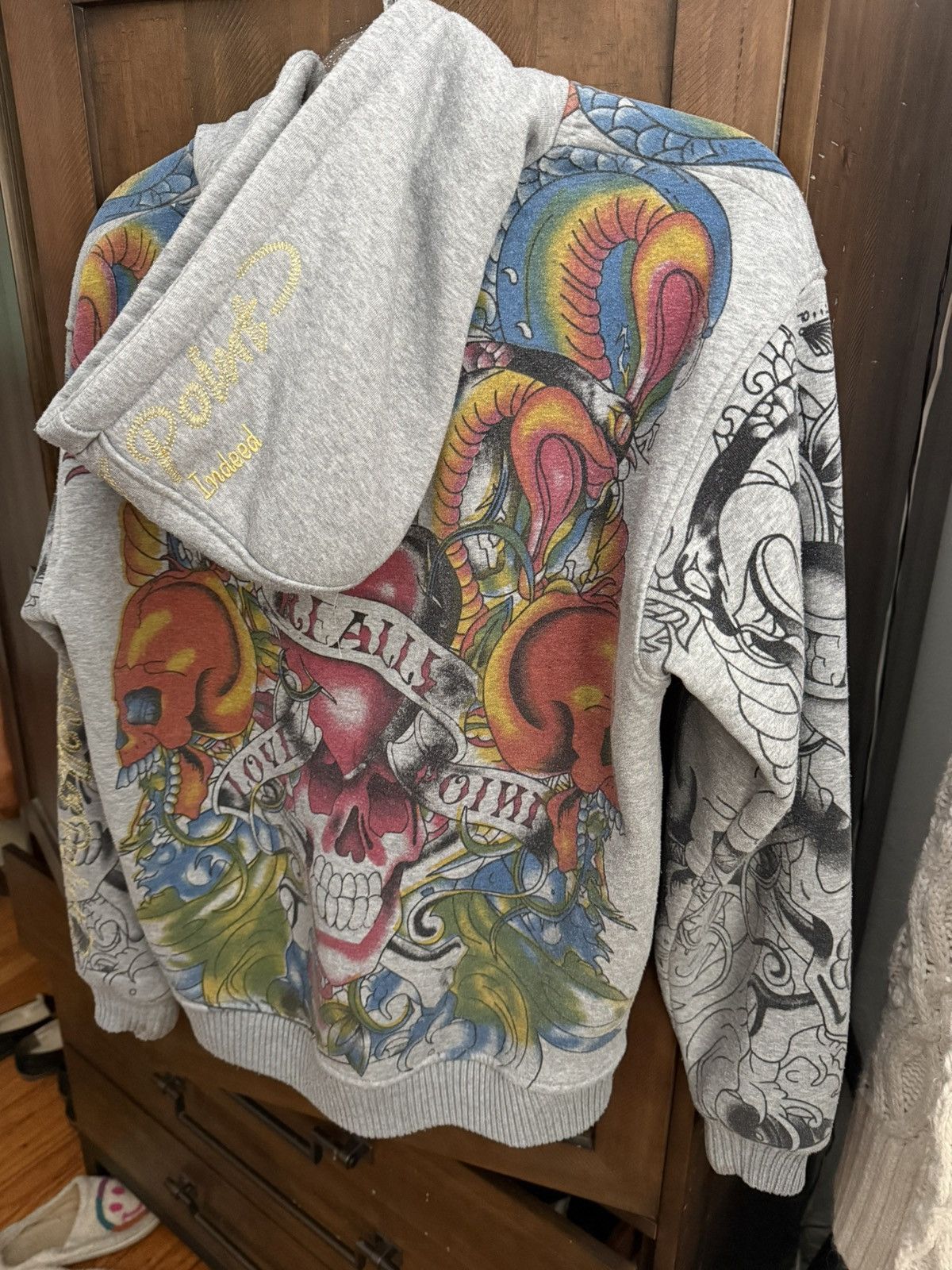 Christian Audigier Vintage Really Point All Over Print Tattoo Hoodie Size US M / EU 48-50 / 2 - 4 Thumbnail