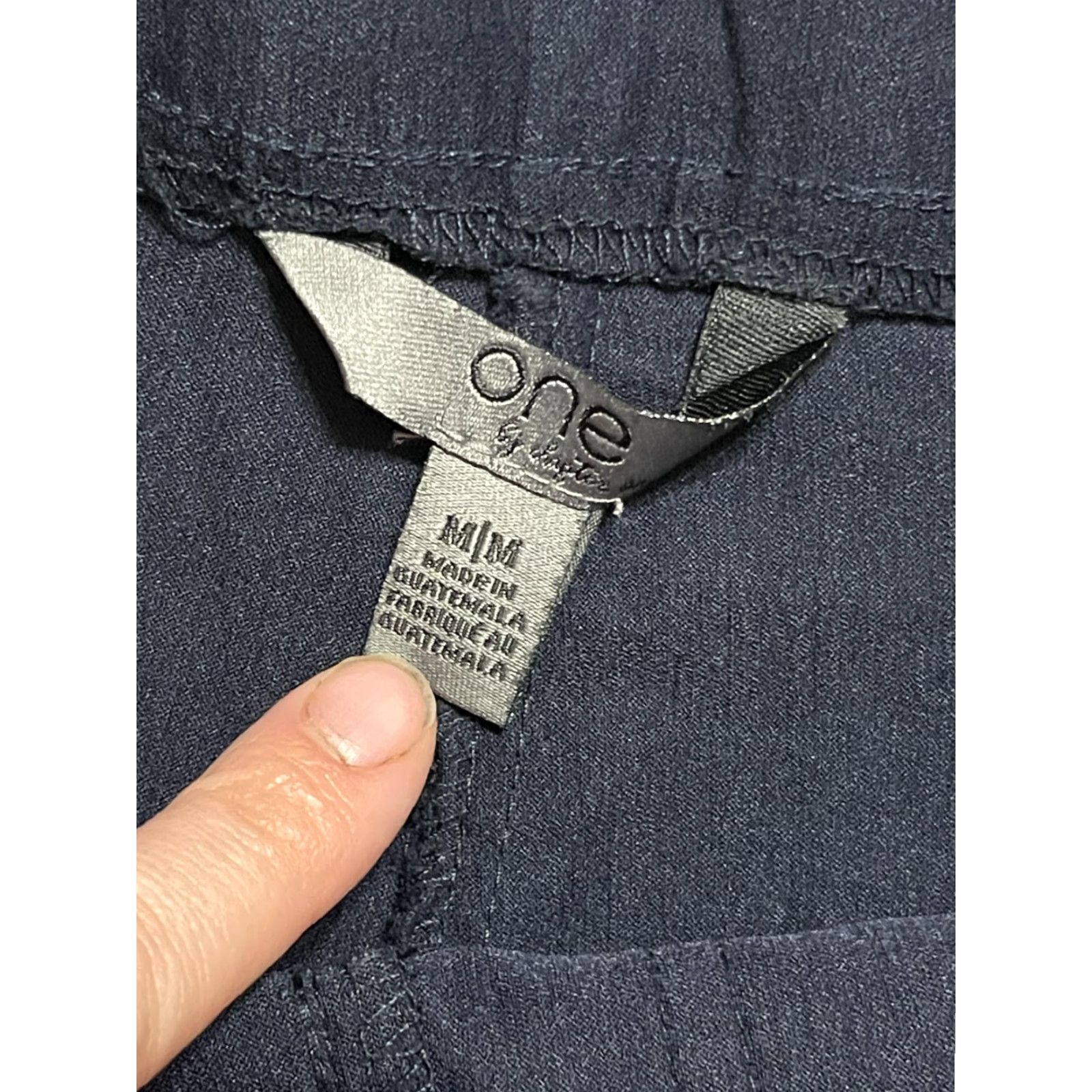 Vintage One Pants Women's Medium Navy Blue Pull on Button Fly Flared Pants Casual Regular Inseam 30" Size M Blue Womens Size 32" / US 10 / IT 46 - 5 Thumbnail