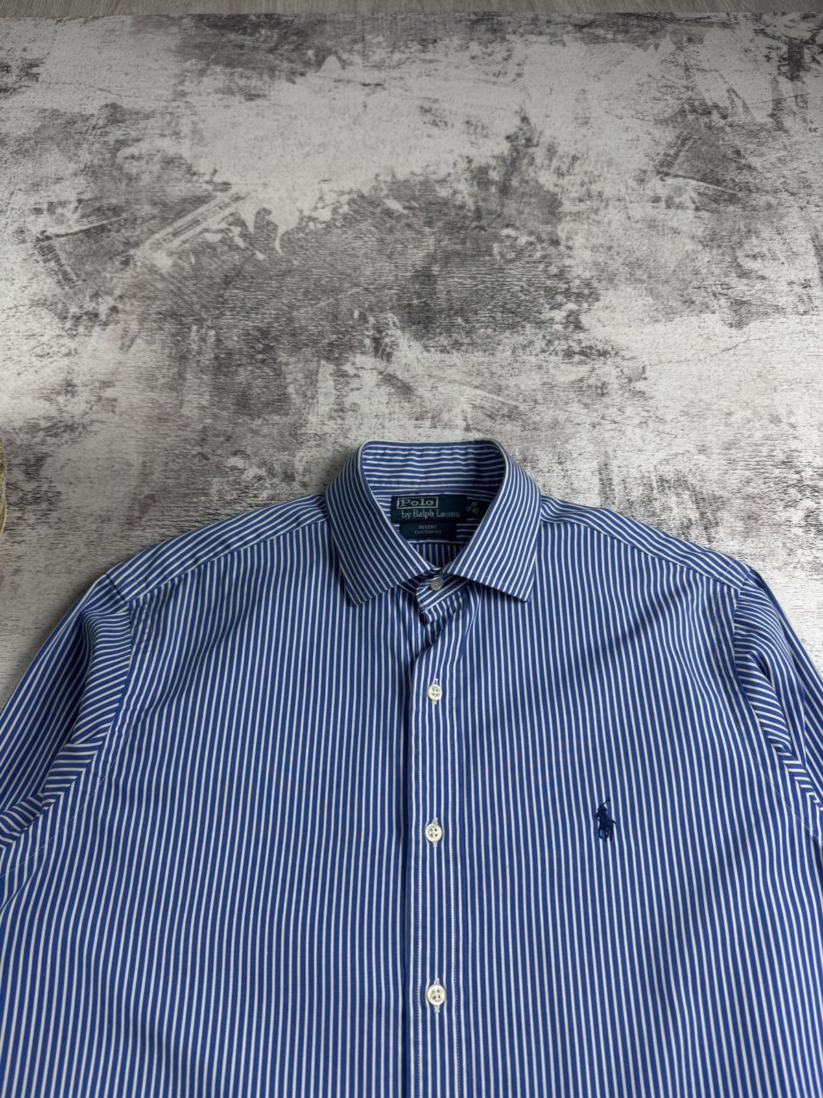 Polo Ralph Lauren Polo Ralph Lauren Blue 16/40-41 Button Striped Regent Collar LongSleeve Shirt Size US L / EU 52-54 / 3 - 5 Thumbnail