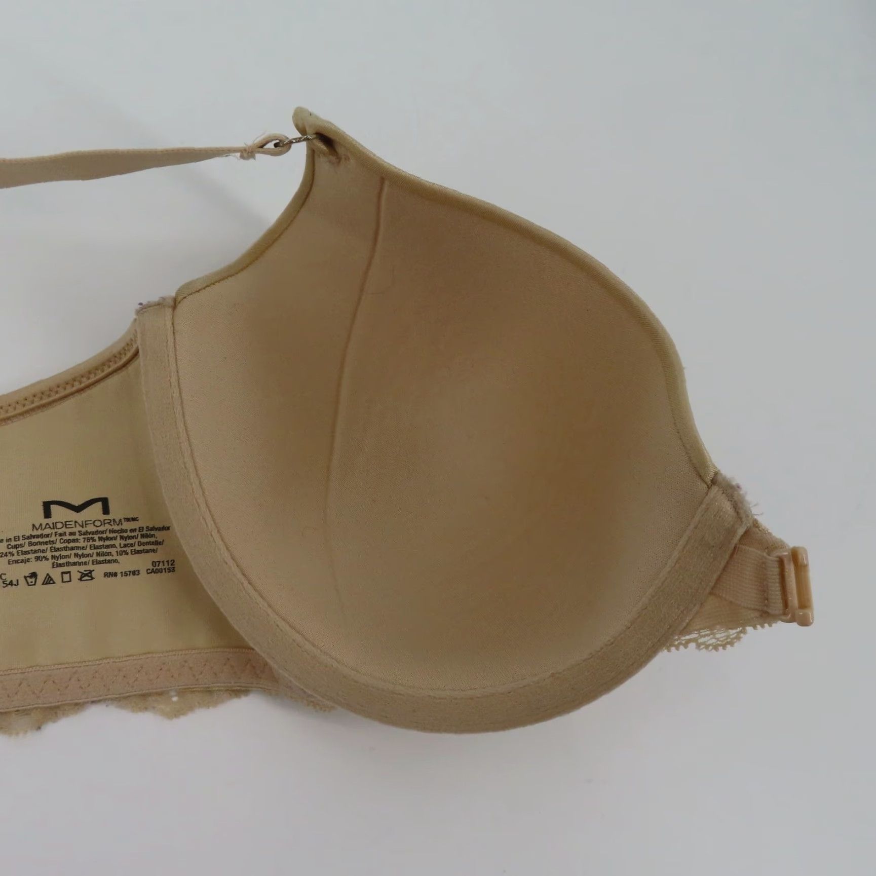 Vintage Maidenform Bra 36C 07112 One Fab Fit Everyday Full Coverage Racerback Latte Lift Size ONE SIZE - 7 Thumbnail