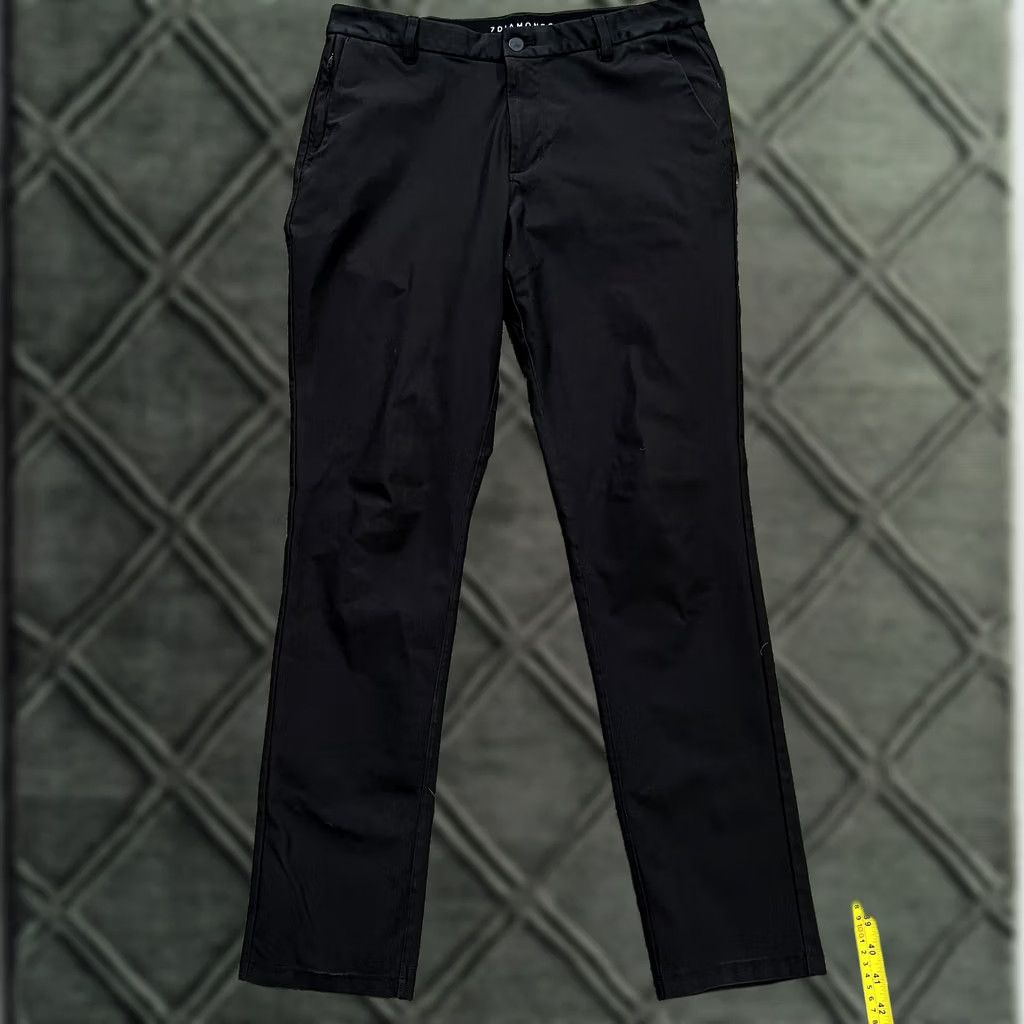 Vintage 7 Diamonds Infinity Polyester Woven Chino Pants Black Men 32x32 Slim Straight Pockets Size US 32 / EU 48 - 1 Thumbnail