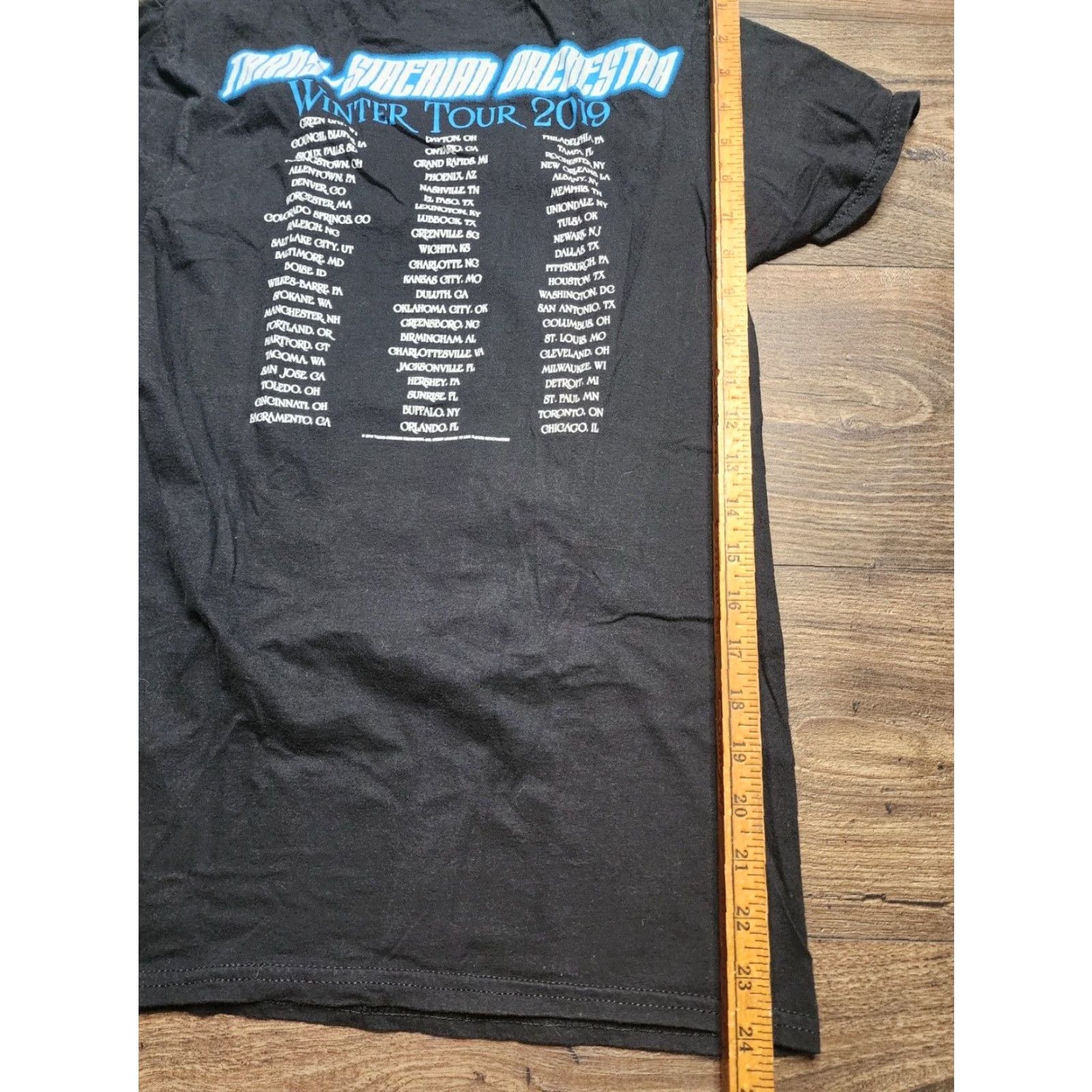 Gildan Mens S Trans-Siberian Orchestra Black T-Shirt Tour 2019 Concert Double-Sided Gildan Cotton Crew Neck Short Sleeve Logo Rock Music T-Shirt Mens Size US S / EU 44-46 / 1 - 3 Thumbnail