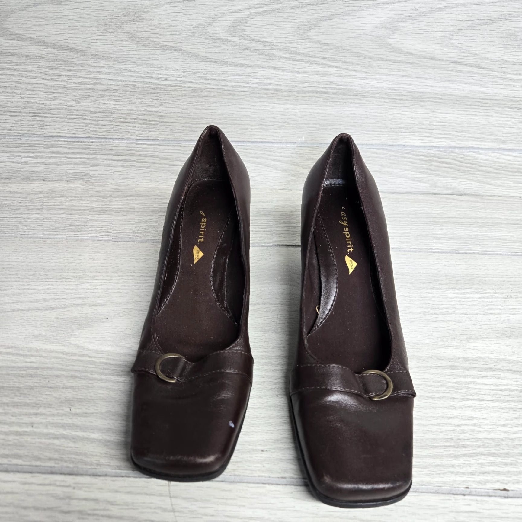 Vintage VINTAGE Easy Spirit Black Pumps Women's Size 8 Slip-On 2" Heel Square Toe Block Heel Pump - Faux Leather M Womens Size US 8 / IT 38 - 3 Thumbnail