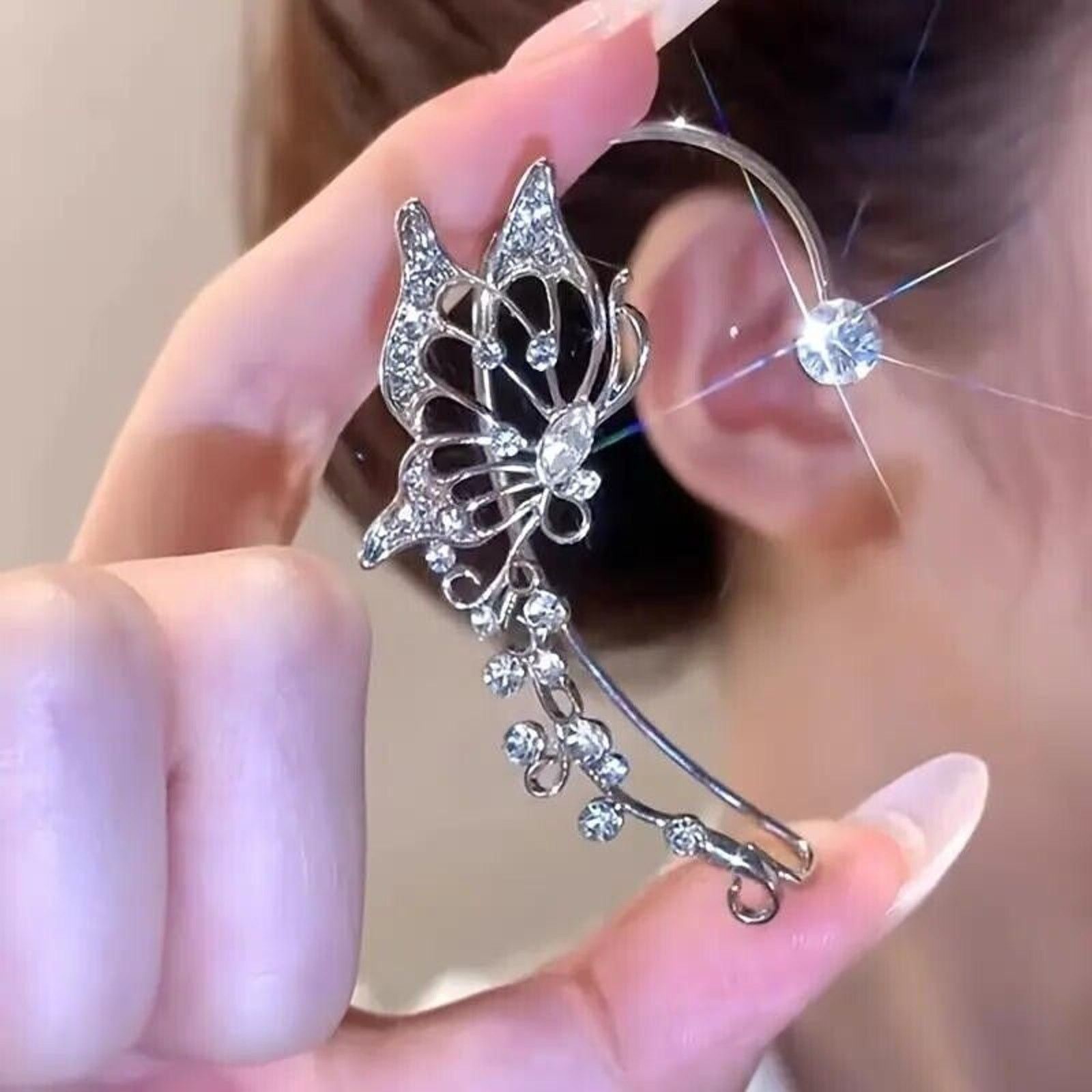 Other Butterfly Earrings • Wrap-Around Over Ear •Zircon •Right Ear Size ONE SIZE - 4 Thumbnail
