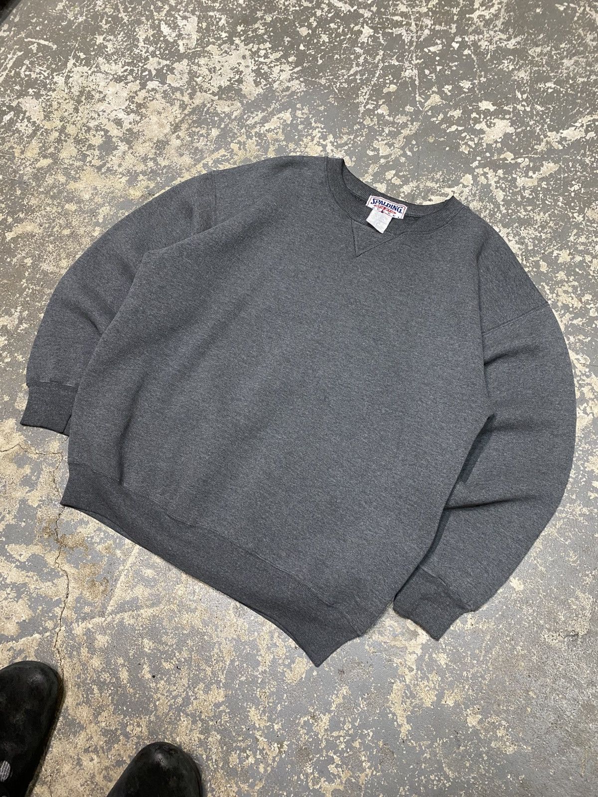 Vintage Vintage Spalding Faded Black/Grey Blank Pullover Crewneck Size US L / EU 52-54 / 3 - 2 Thumbnail