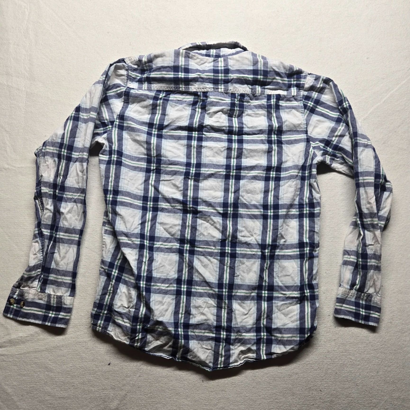 Wrangler Wrangler Shirt Men Long Sleeve Button-Up Plaid Cotton Size M Blue Adult Medium Wrangler Shirt Mens Plaid 90s? Size US M / EU 48-50 / 2 - 6 Thumbnail