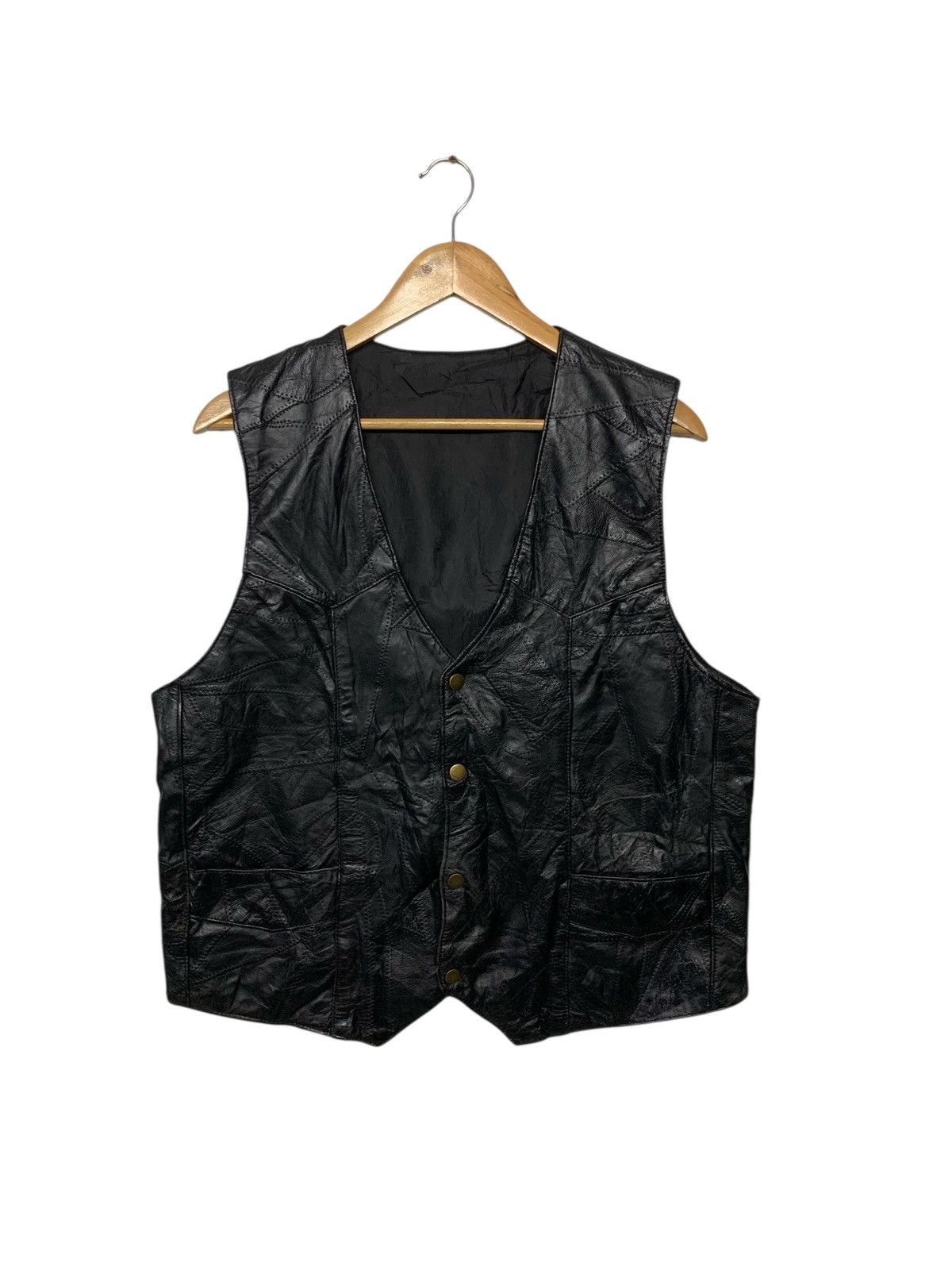 Leather × Vintage Vintage Leather Vests Jacket Size US L / EU 52-54 / 3 - 1 Thumbnail