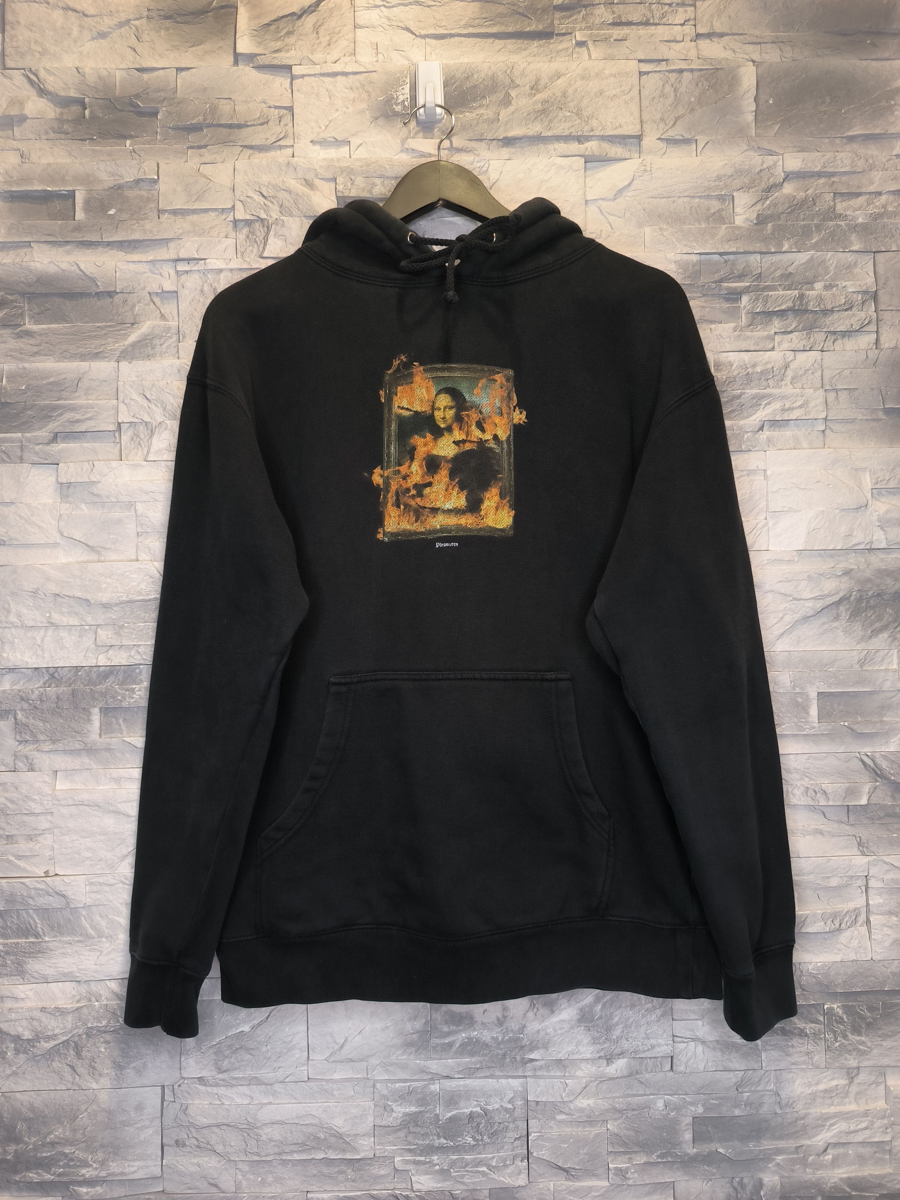 Pleasures Hoodie Burning Mona Lisa Black