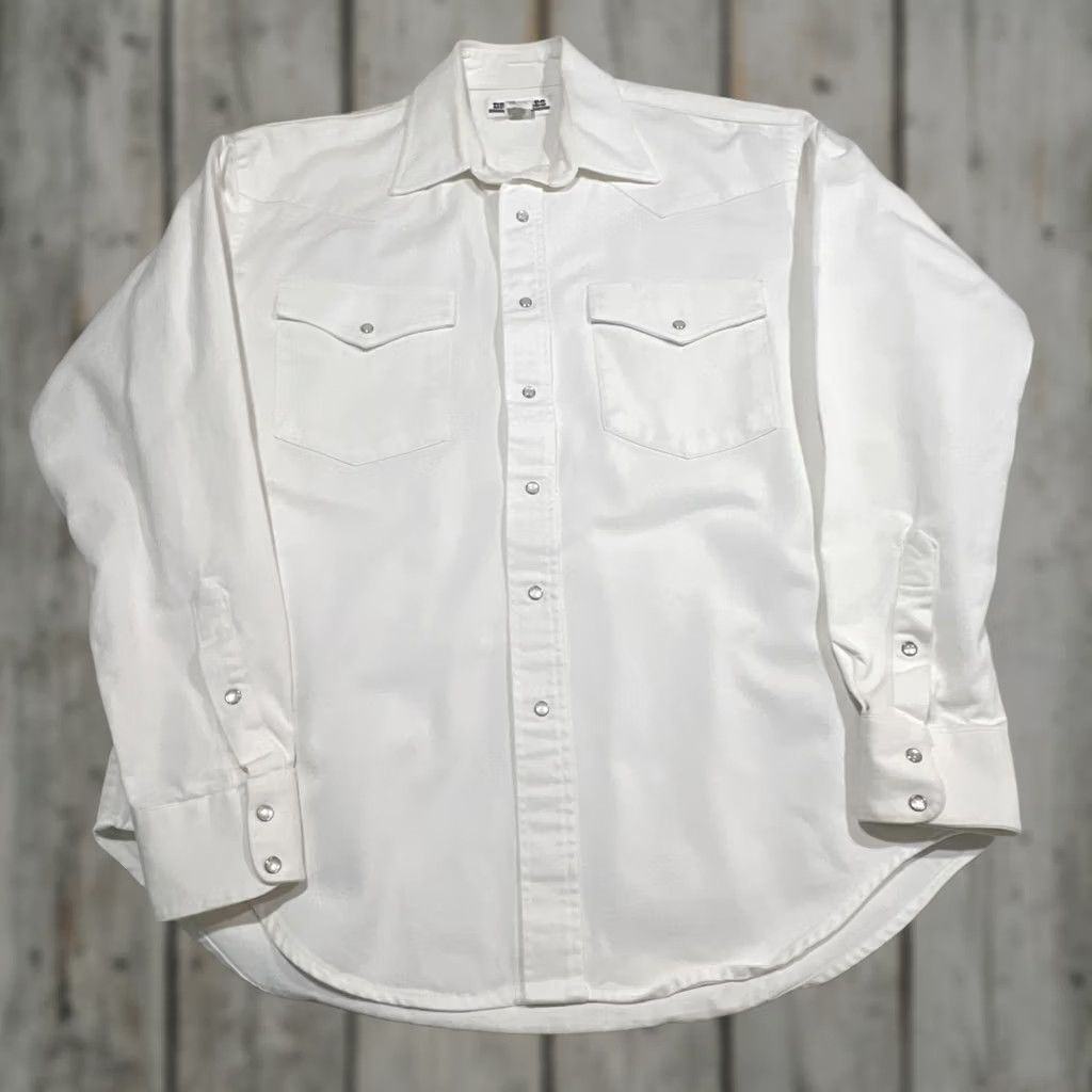 Vintage VINTAGE Drysdale Pearl Snap White Western Heavy Shirt Men M Cotton Mexico Rockabilly 1990s Mens Size US M / EU 48-50 / 2 - 1 Thumbnail