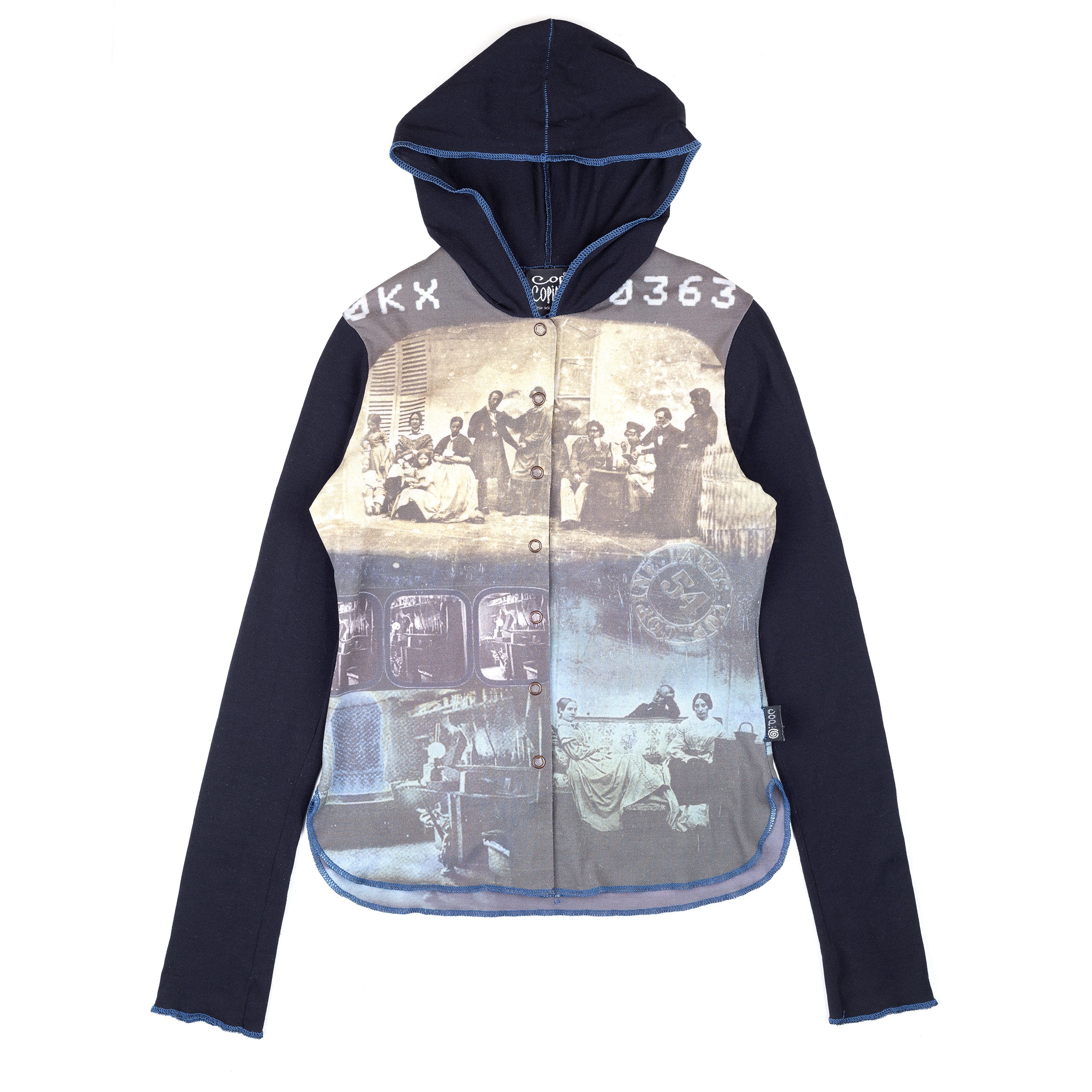 Cop Copine Cop Copine Hooded Button Up Hooded Long Sleeve Top (S) Size S / US 4 / IT 40 - 1 Thumbnail