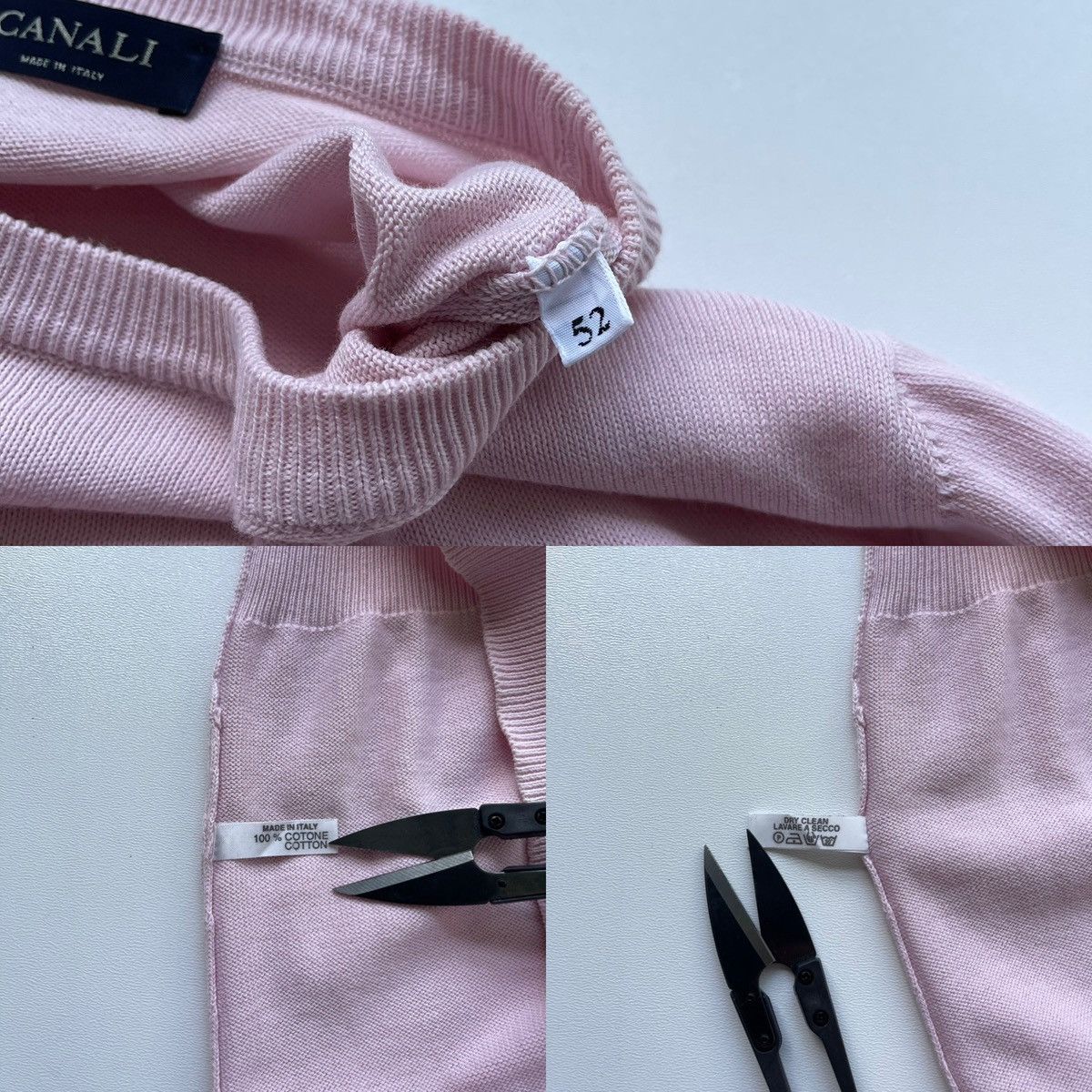 Canali × Designer Canali Cotton Knit Crewneck Pullover Sweater Light Pink Size US L / EU 52-54 / 3 - 7 Thumbnail